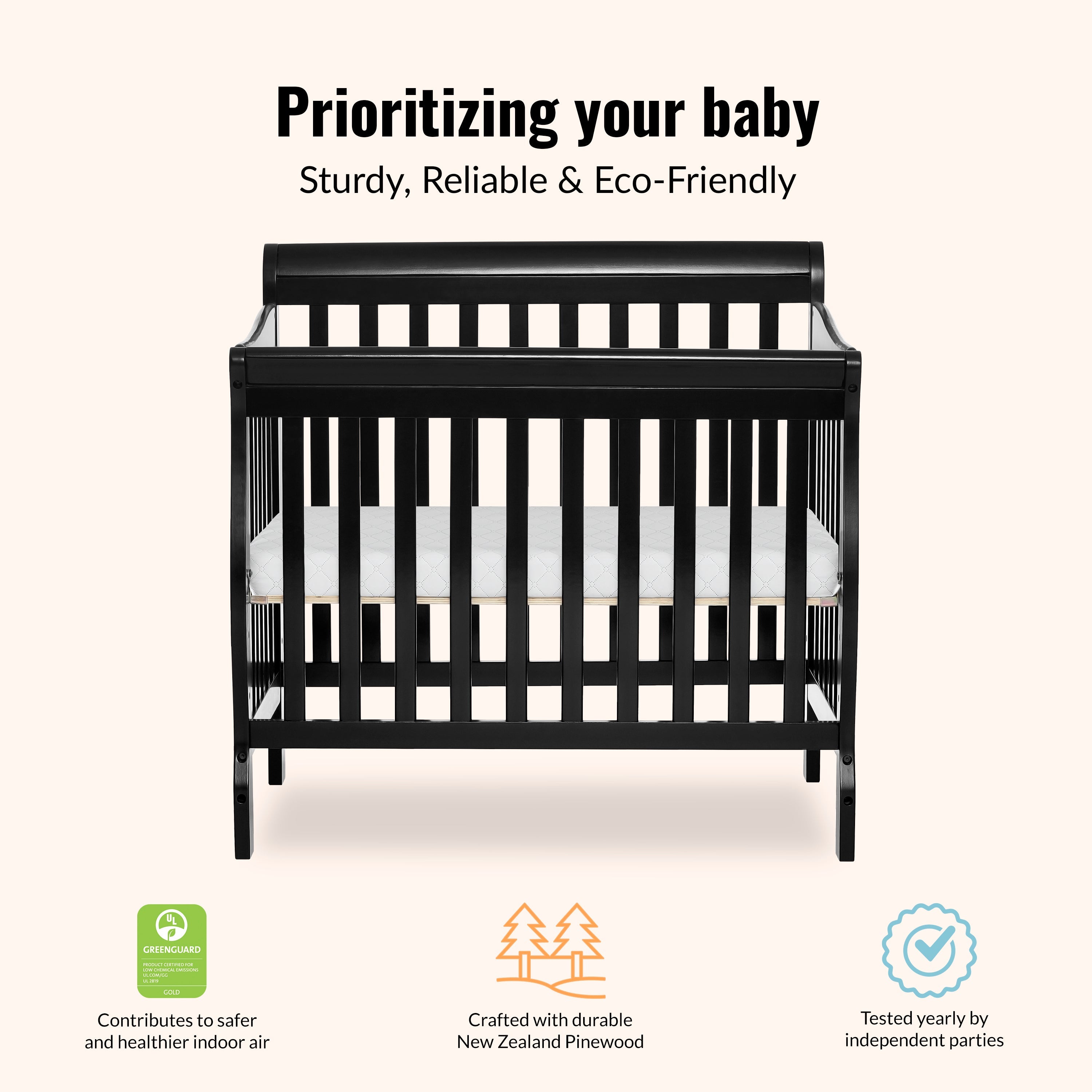 Dream On Me Aden Convertible 4-in-1 Mini Crib