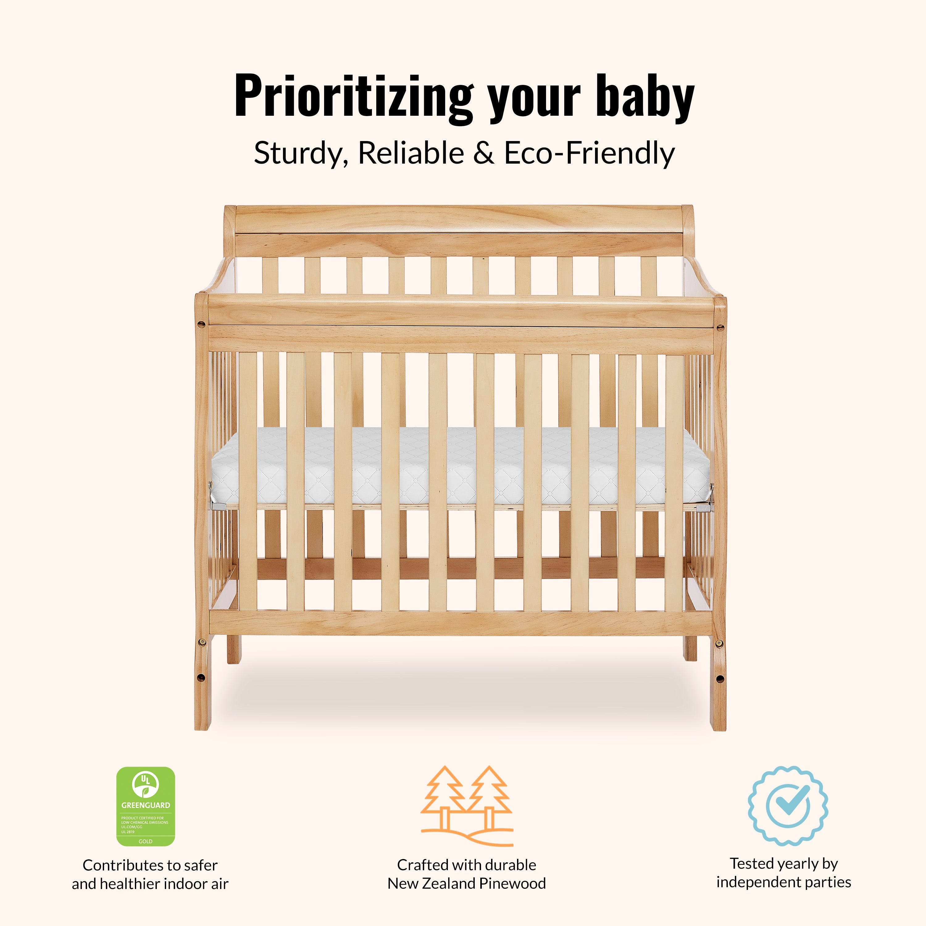 Dream On Me Aden Convertible 4-in-1 Mini Crib