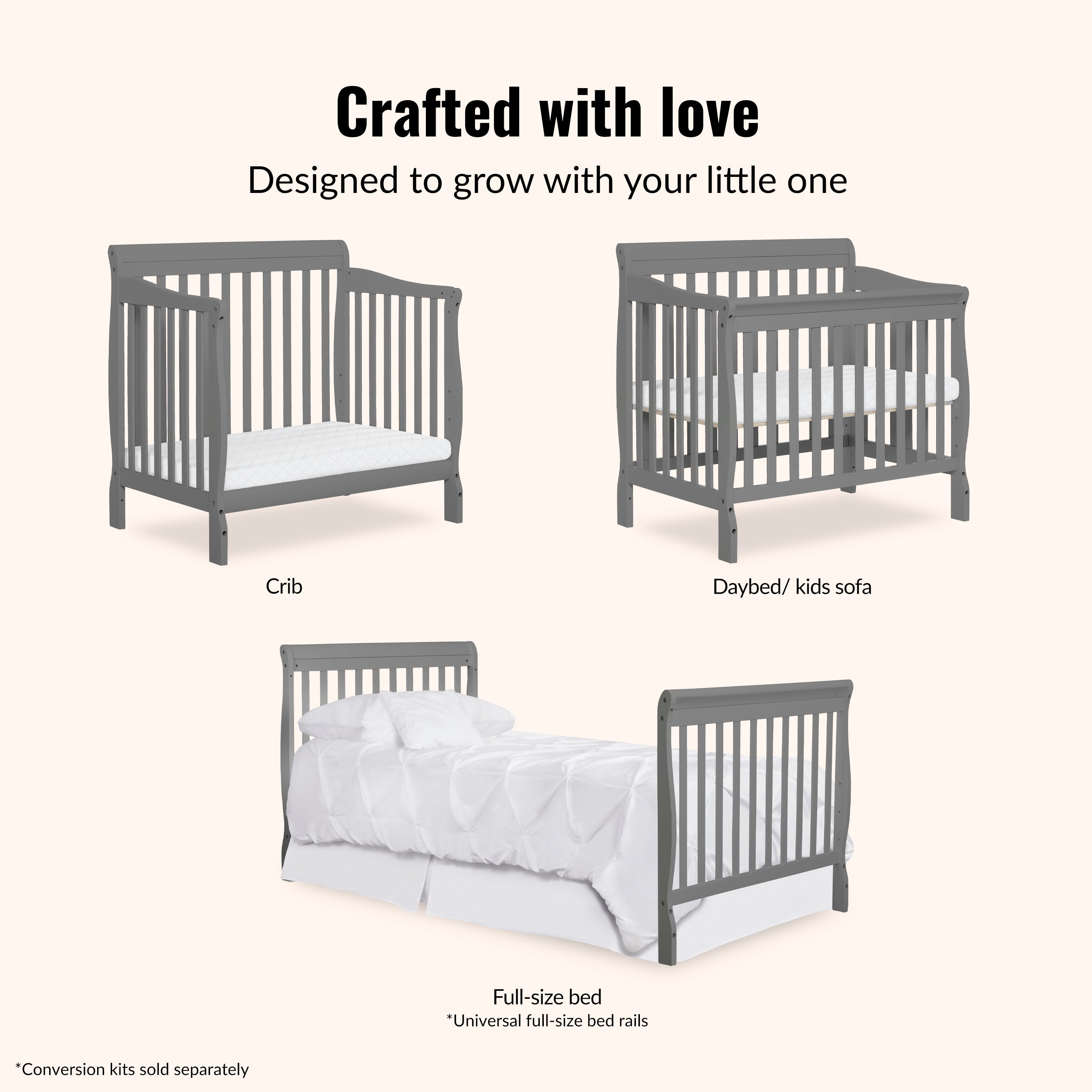 Dream On Me Aden Convertible 4-in-1 Mini Crib
