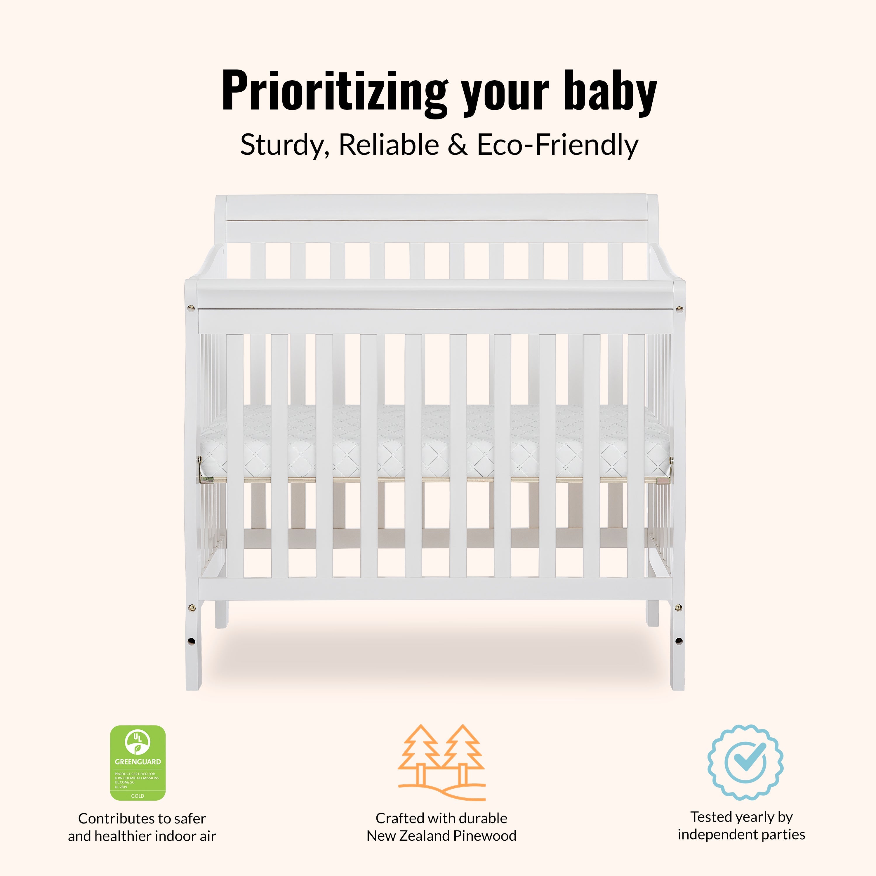 Dream On Me Aden Convertible 4-in-1 Mini Crib