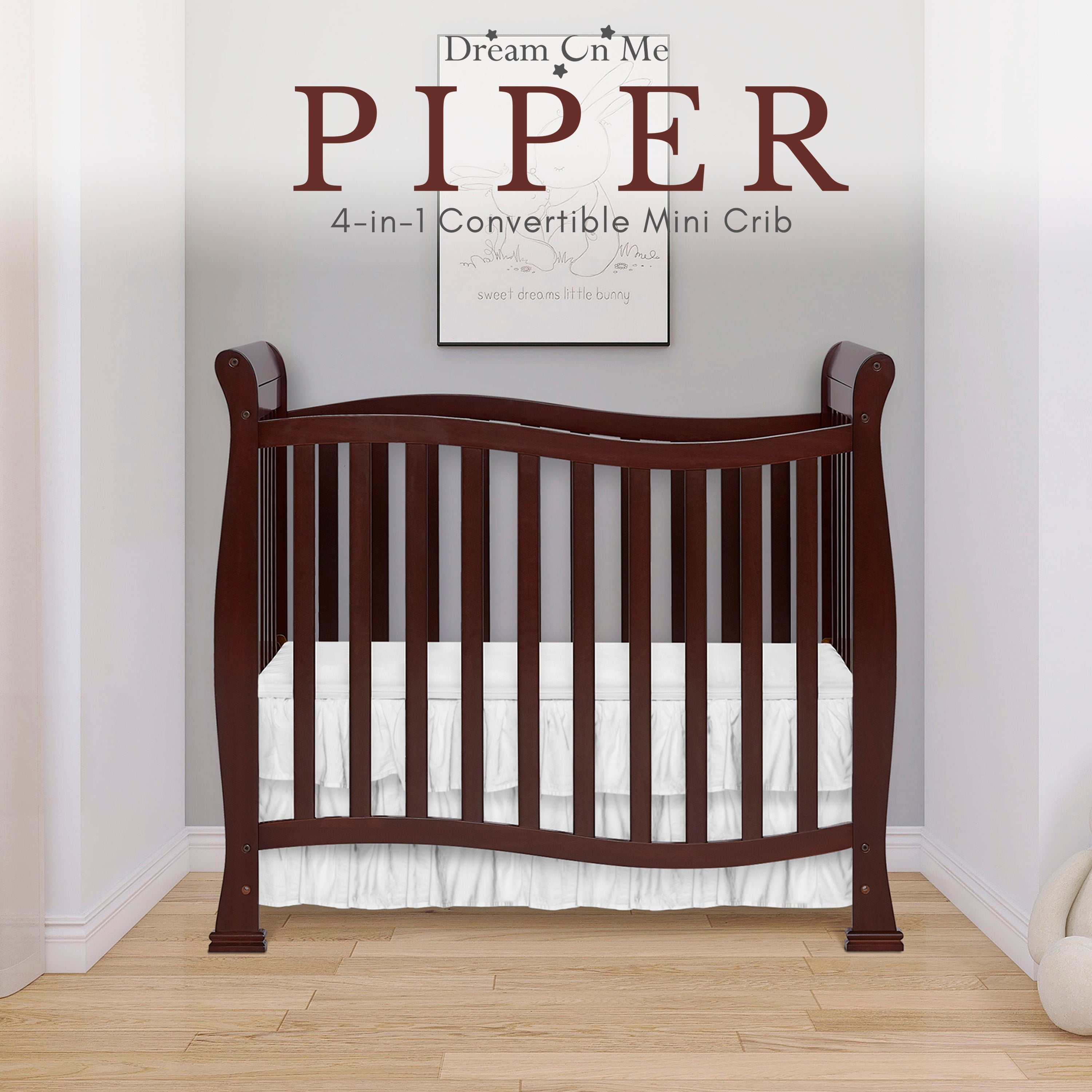 Dream On Me Piper 4-in-1 Convertible Mini Crib