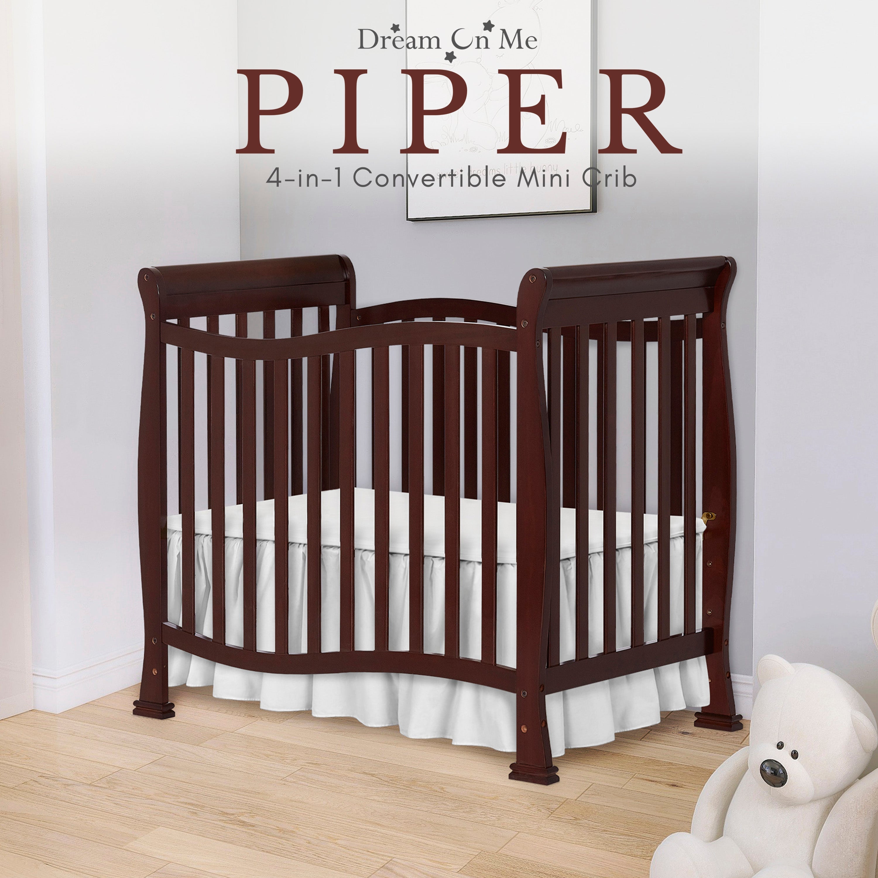 Dream On Me Piper 4-in-1 Convertible Mini Crib