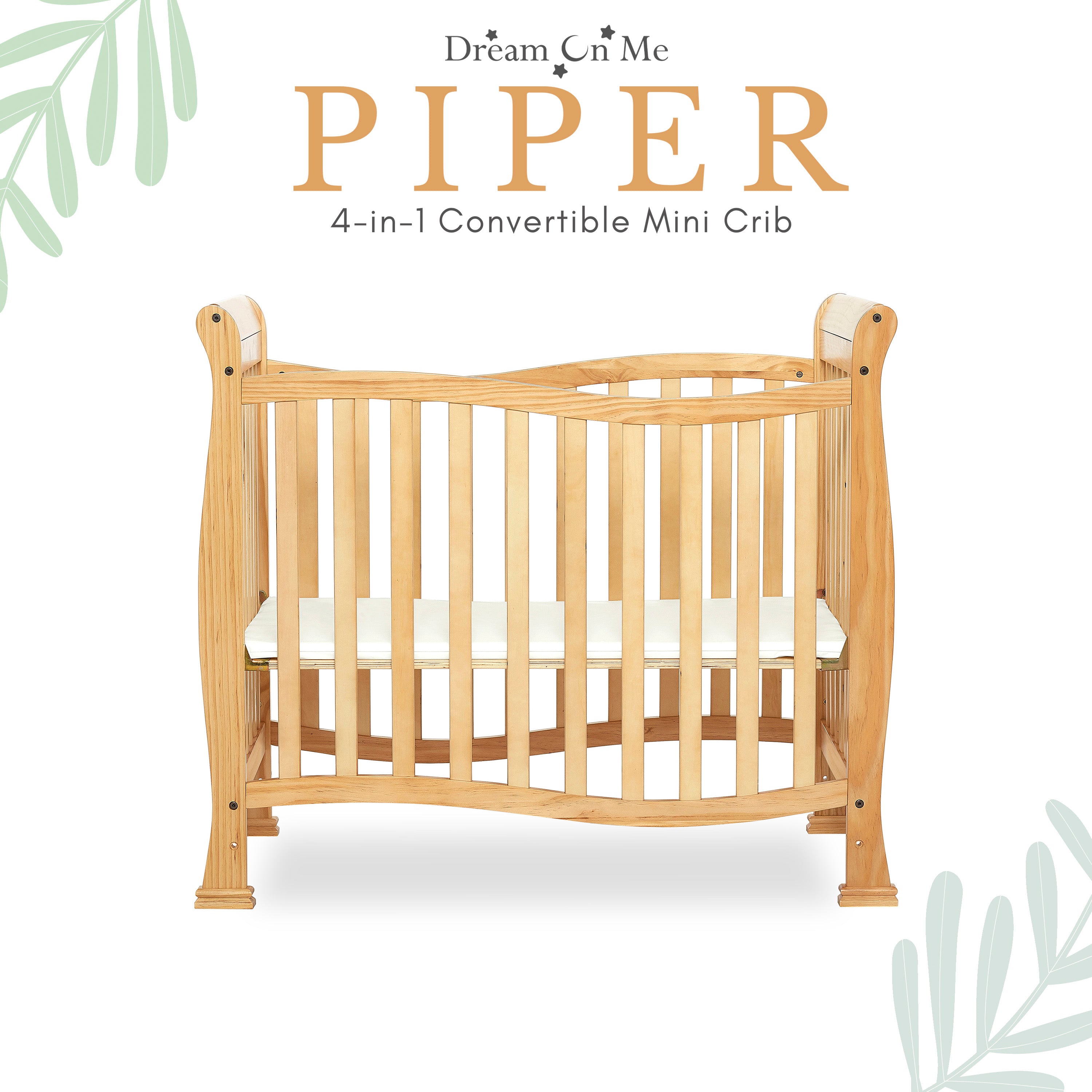 Dream On Me Piper 4-in-1 Convertible Mini Crib