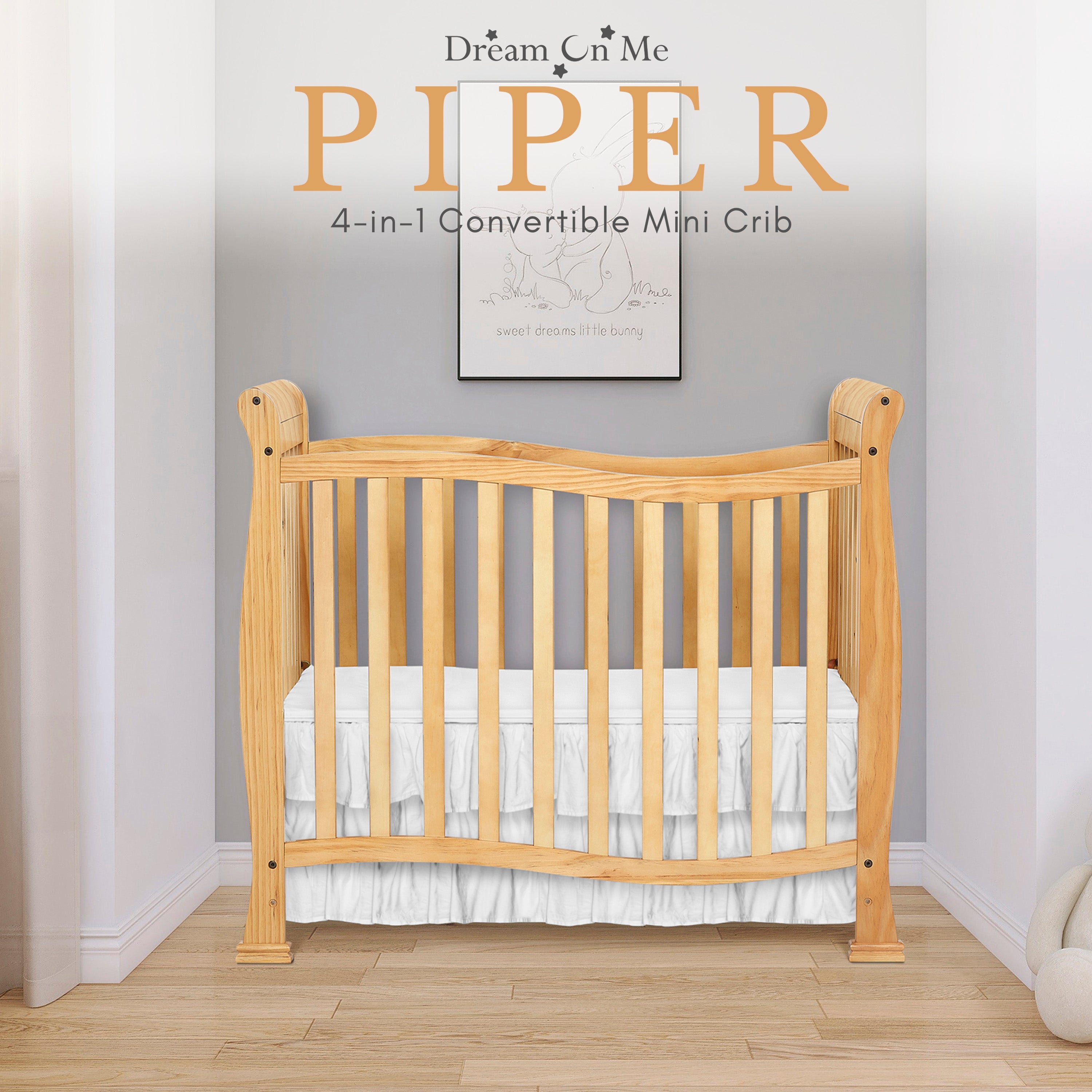 Dream On Me Piper 4-in-1 Convertible Mini Crib