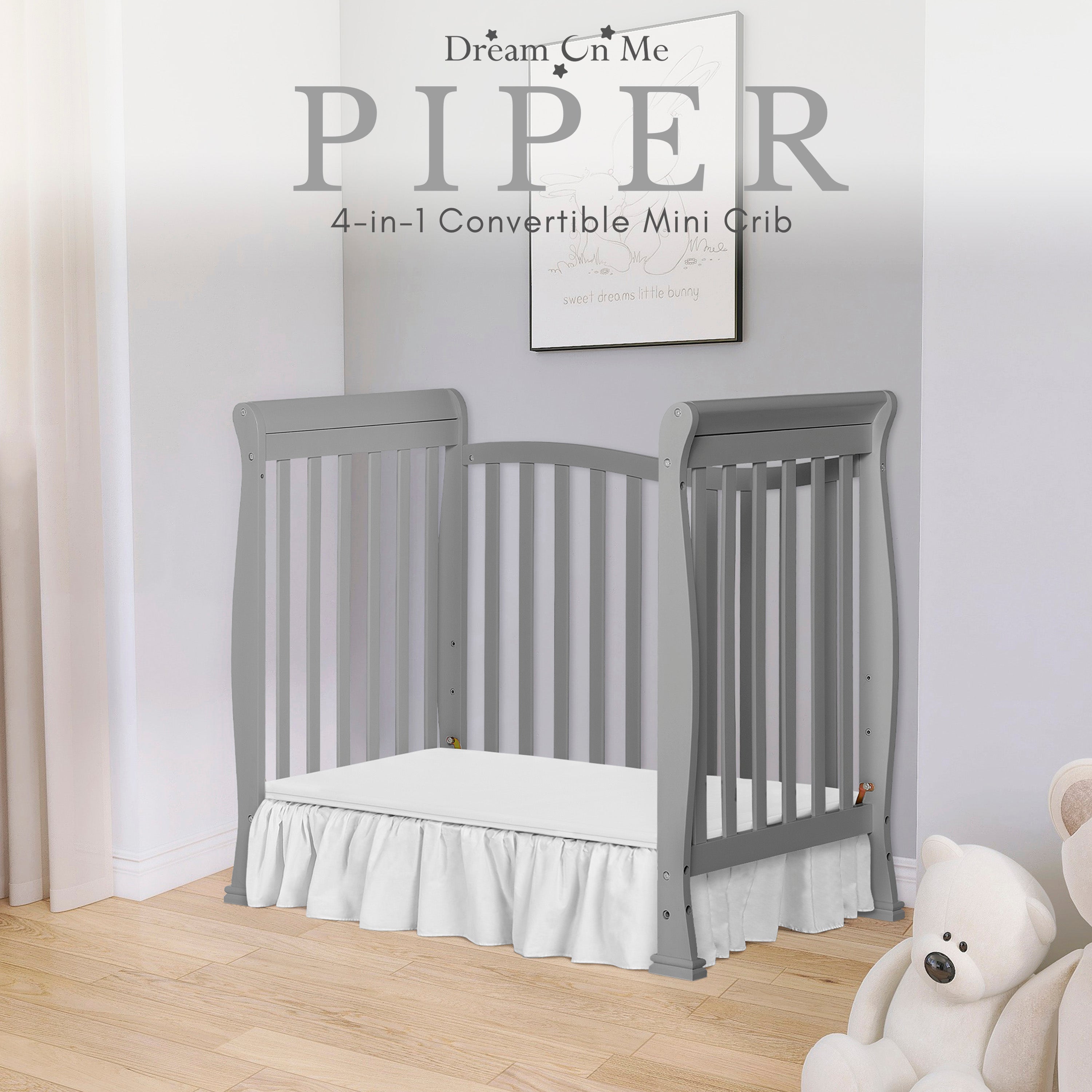 Dream On Me Piper 4-in-1 Convertible Mini Crib