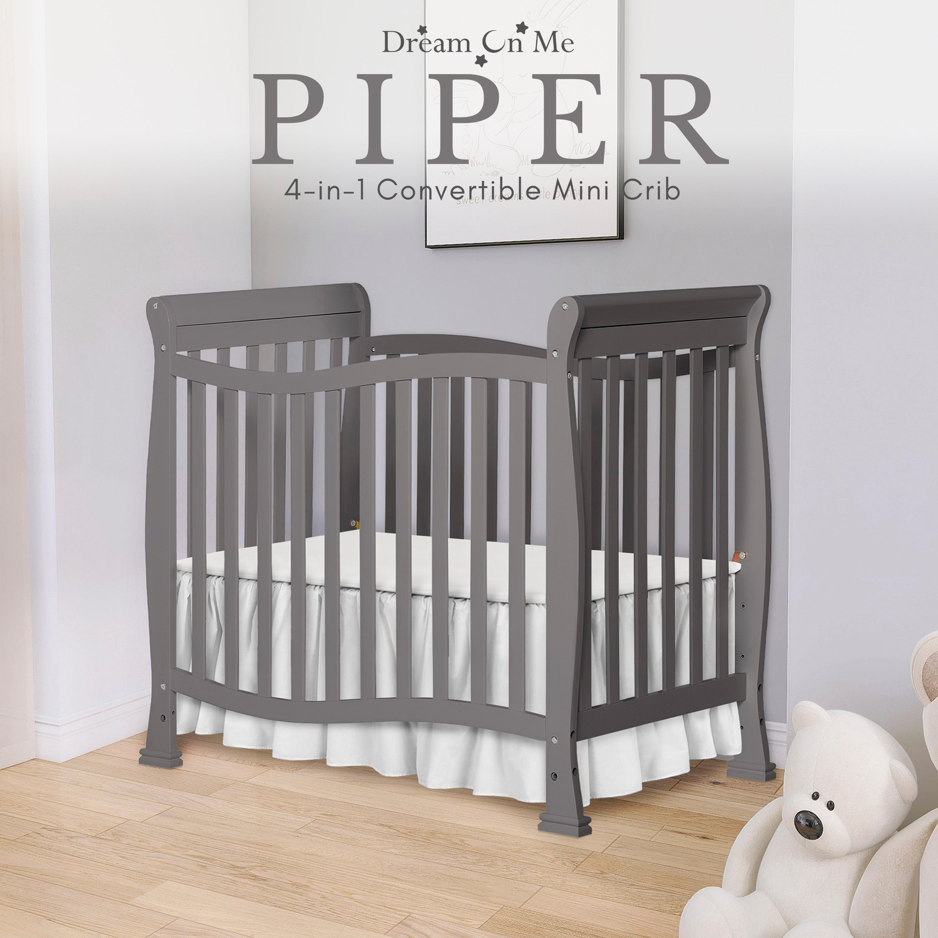 Dream On Me Piper 4-in-1 Convertible Mini Crib