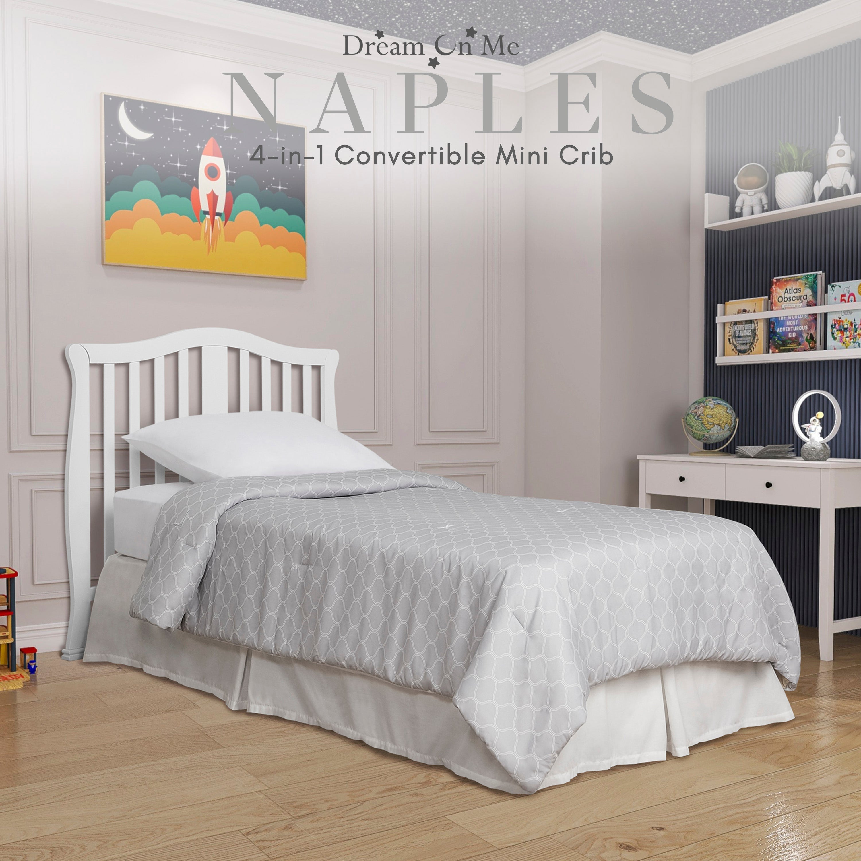 Dream On Me Naples 4-in-1 Convertible Mini Crib