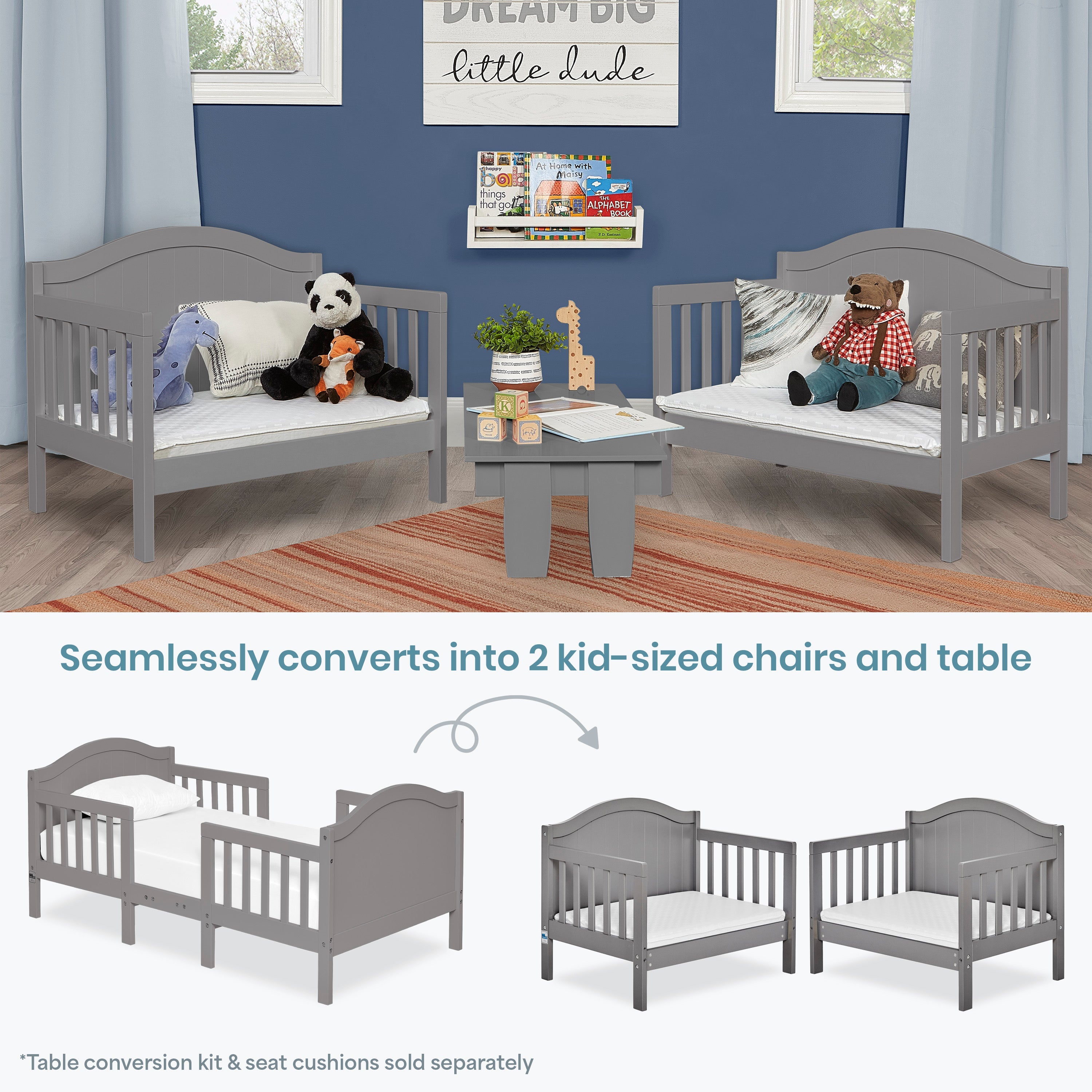 Dream On Me Portland 3 In 1 Convertible Toddler Bed