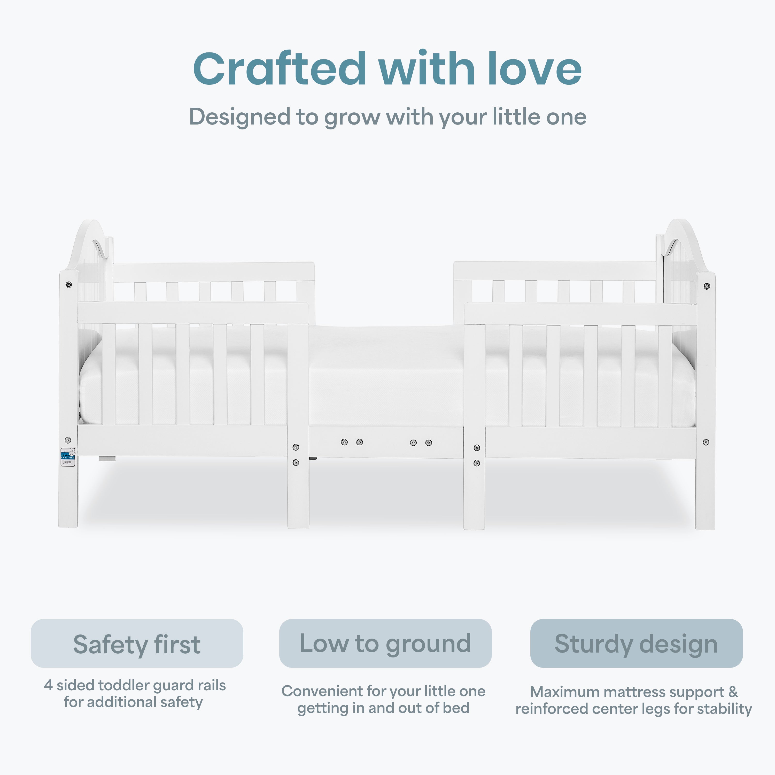Dream On Me Portland 3 In 1 Convertible Toddler Bed