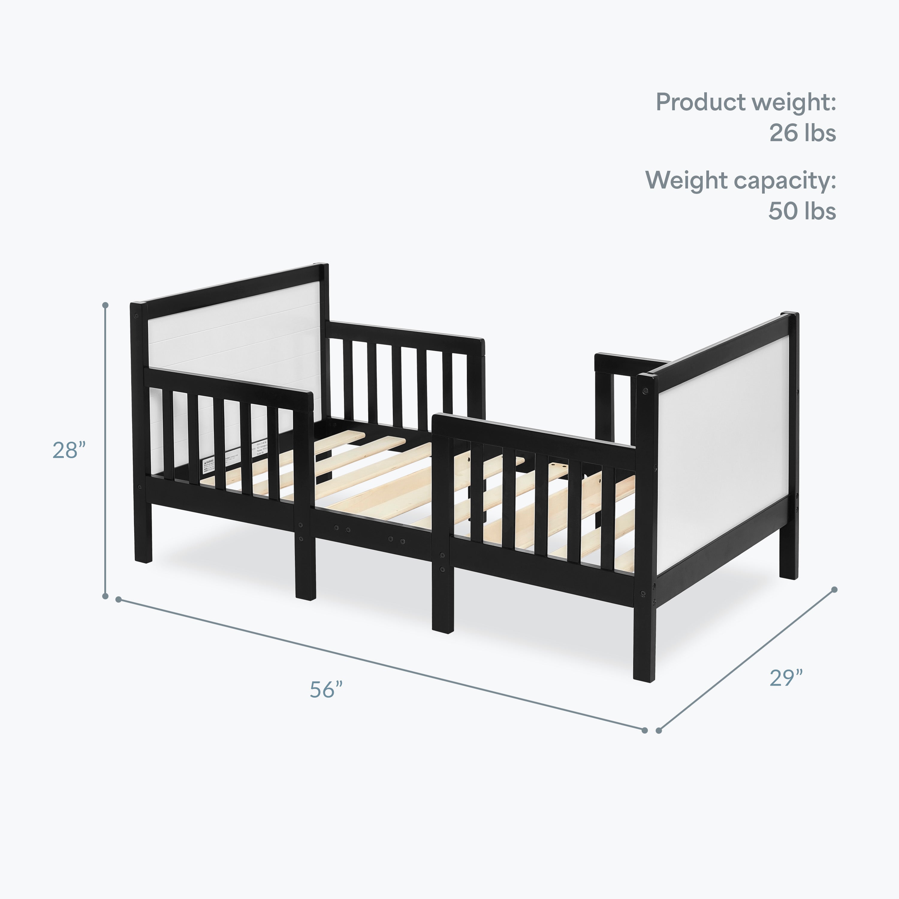 Dream On Me Hudson 3 In 1 Convertible Toddler Bed