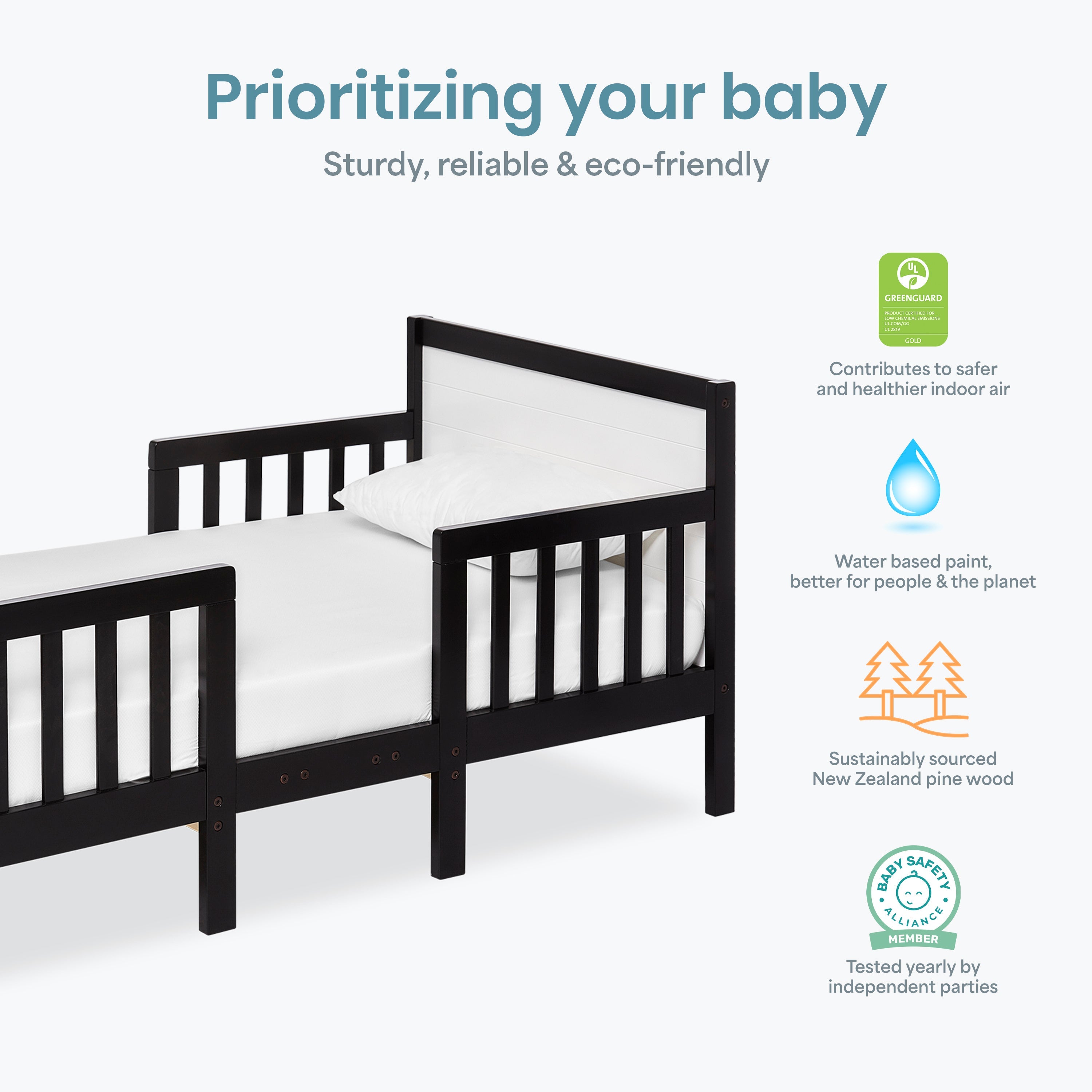 Dream On Me Hudson 3 In 1 Convertible Toddler Bed