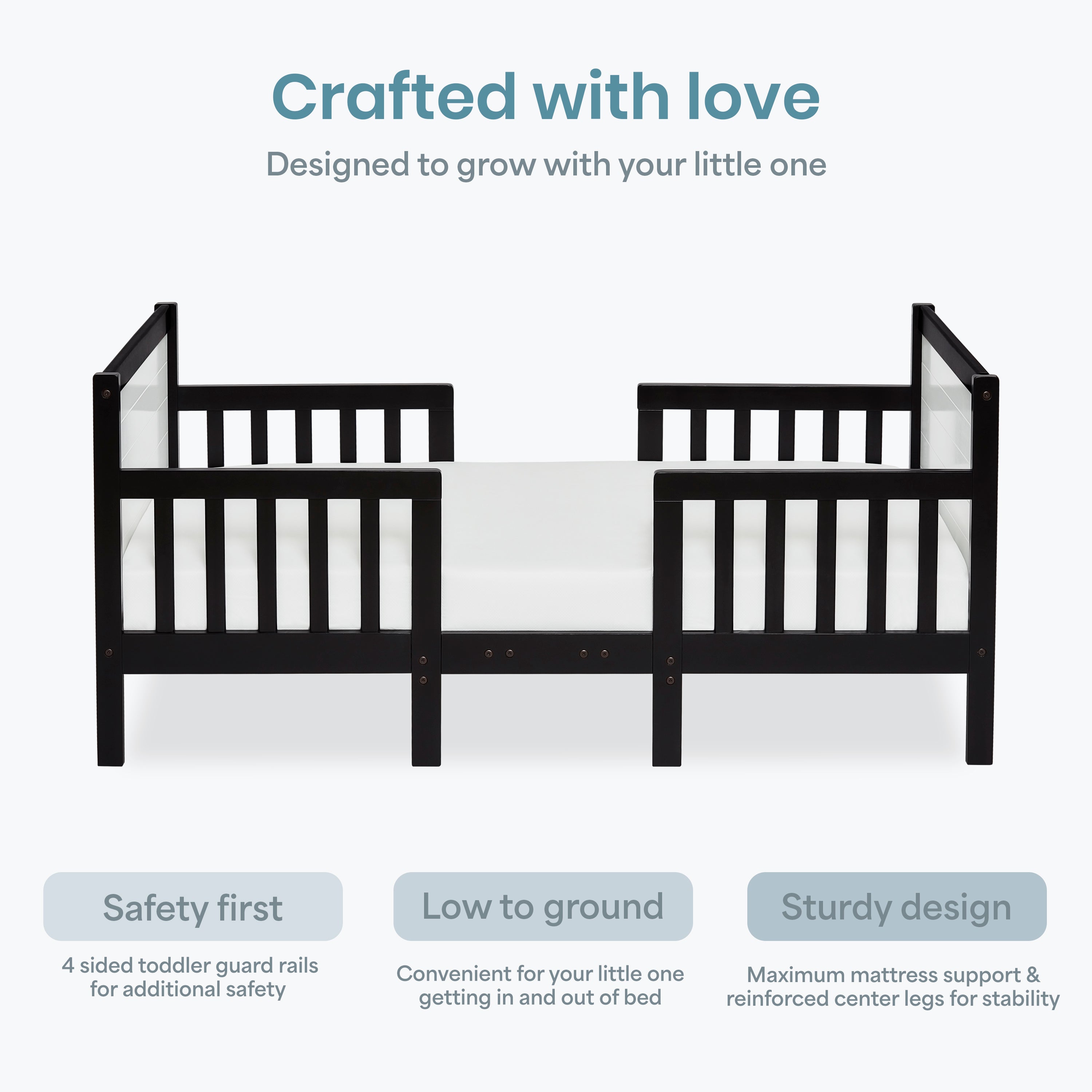 Dream On Me Hudson 3 In 1 Convertible Toddler Bed