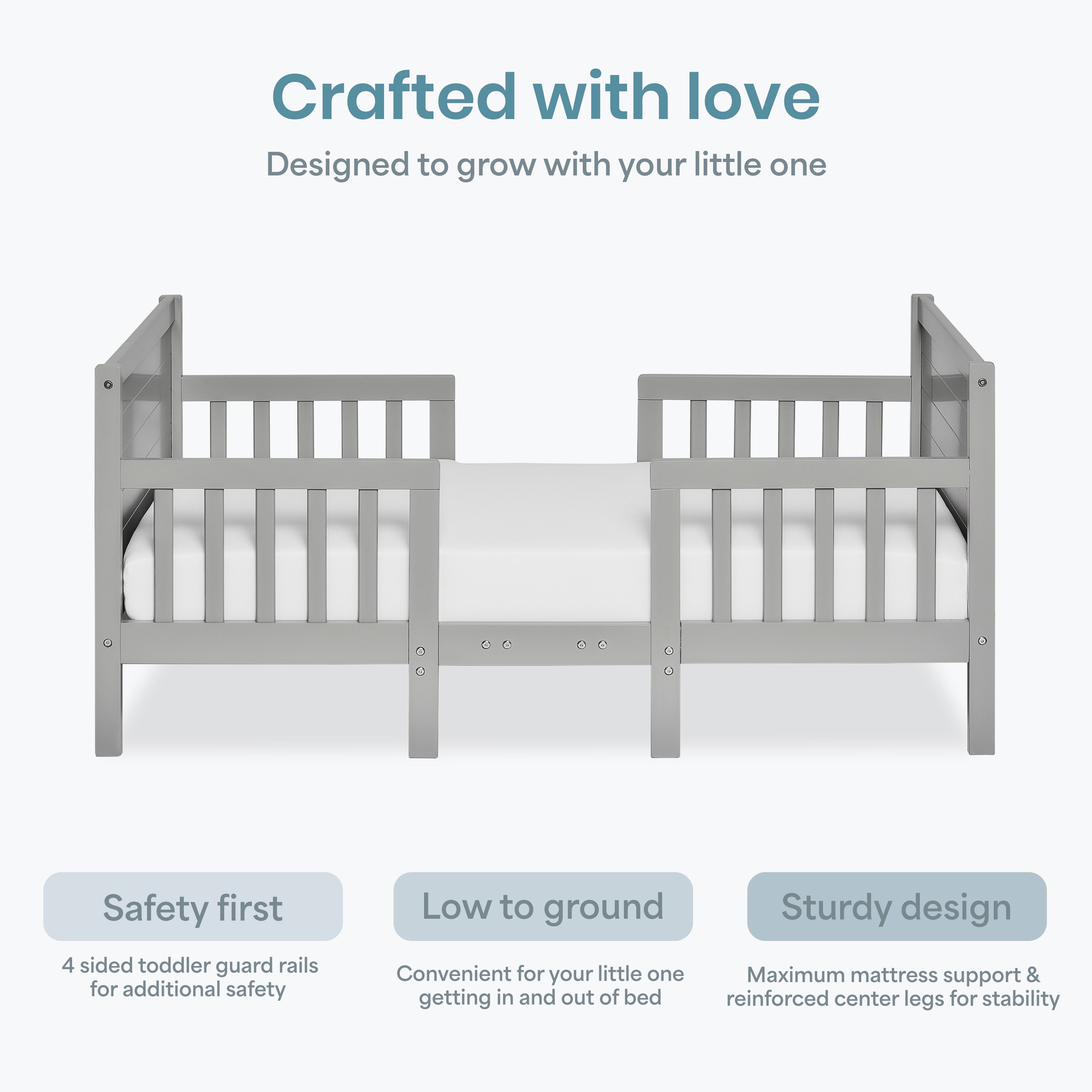 Dream On Me Hudson 3 In 1 Convertible Toddler Bed