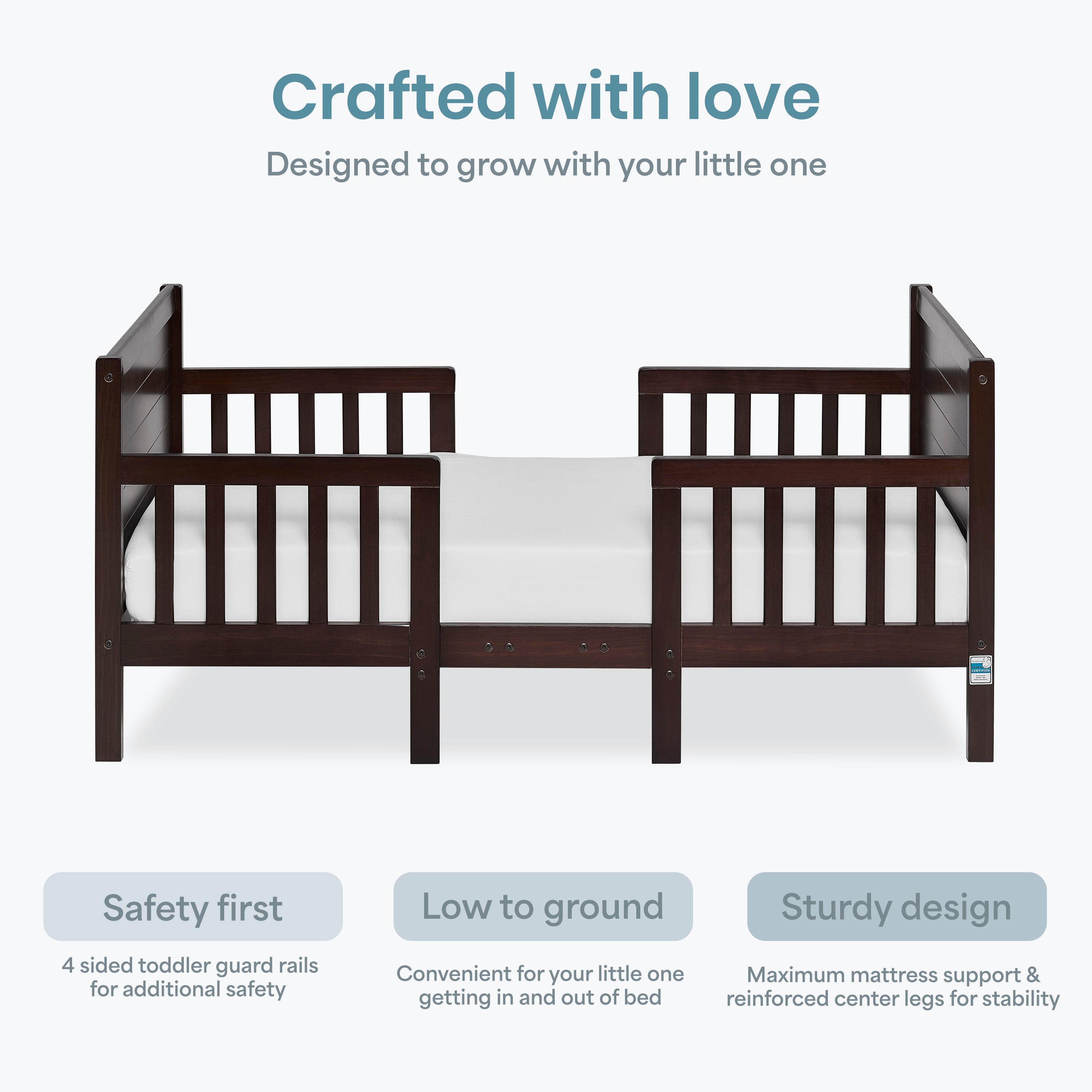 Dream On Me Hudson 3 In 1 Convertible Toddler Bed