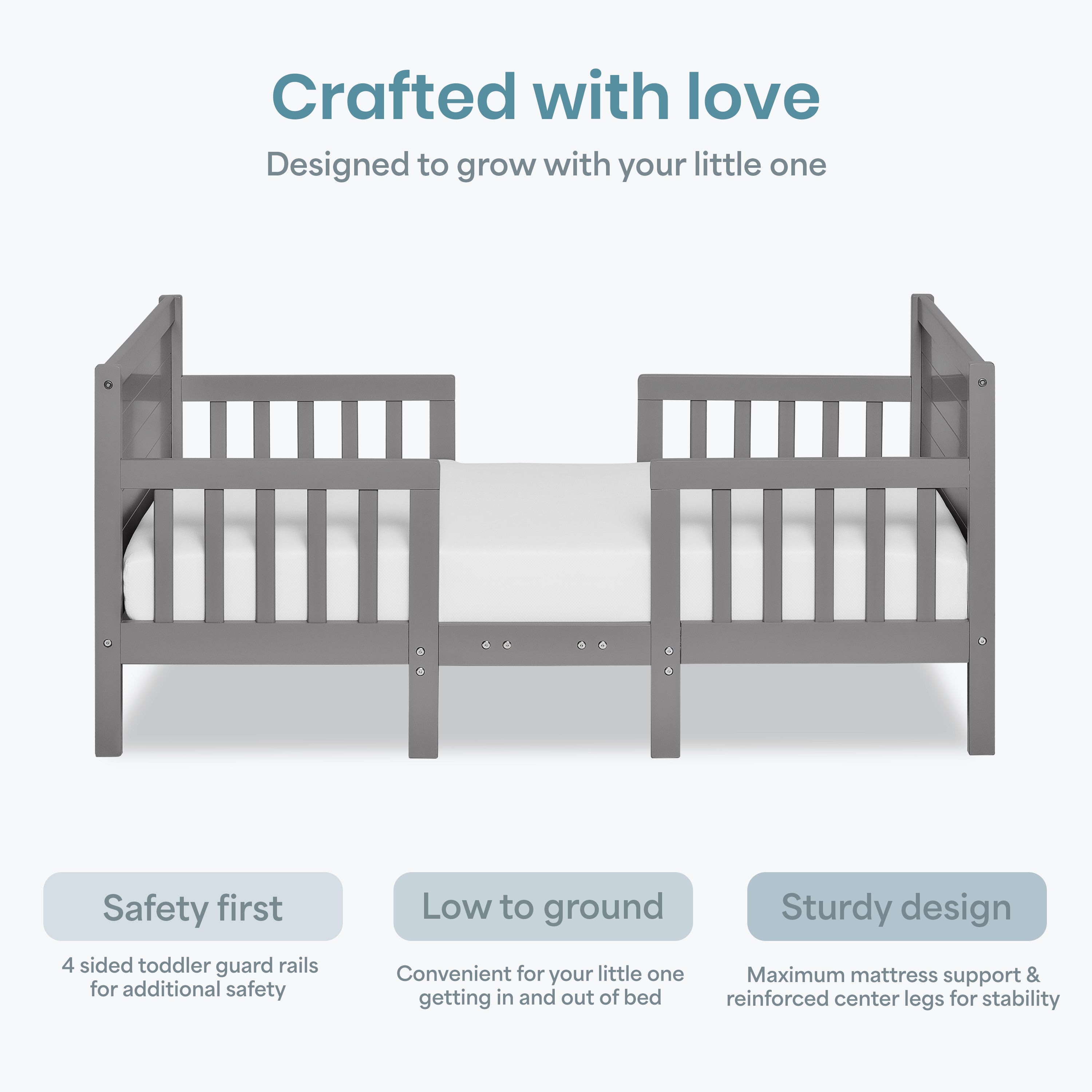 Dream On Me Hudson 3 In 1 Convertible Toddler Bed