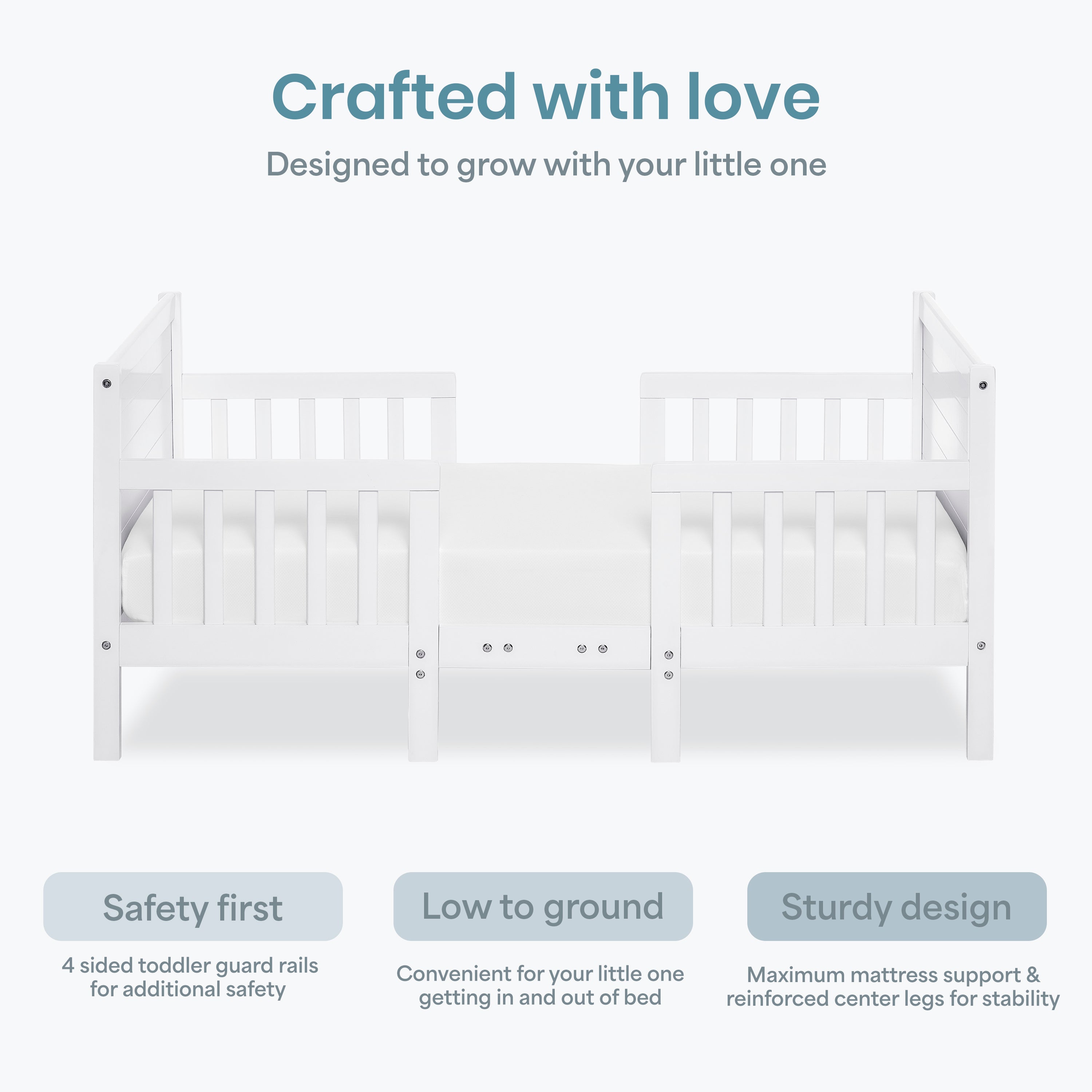Dream On Me Hudson 3 In 1 Convertible Toddler Bed