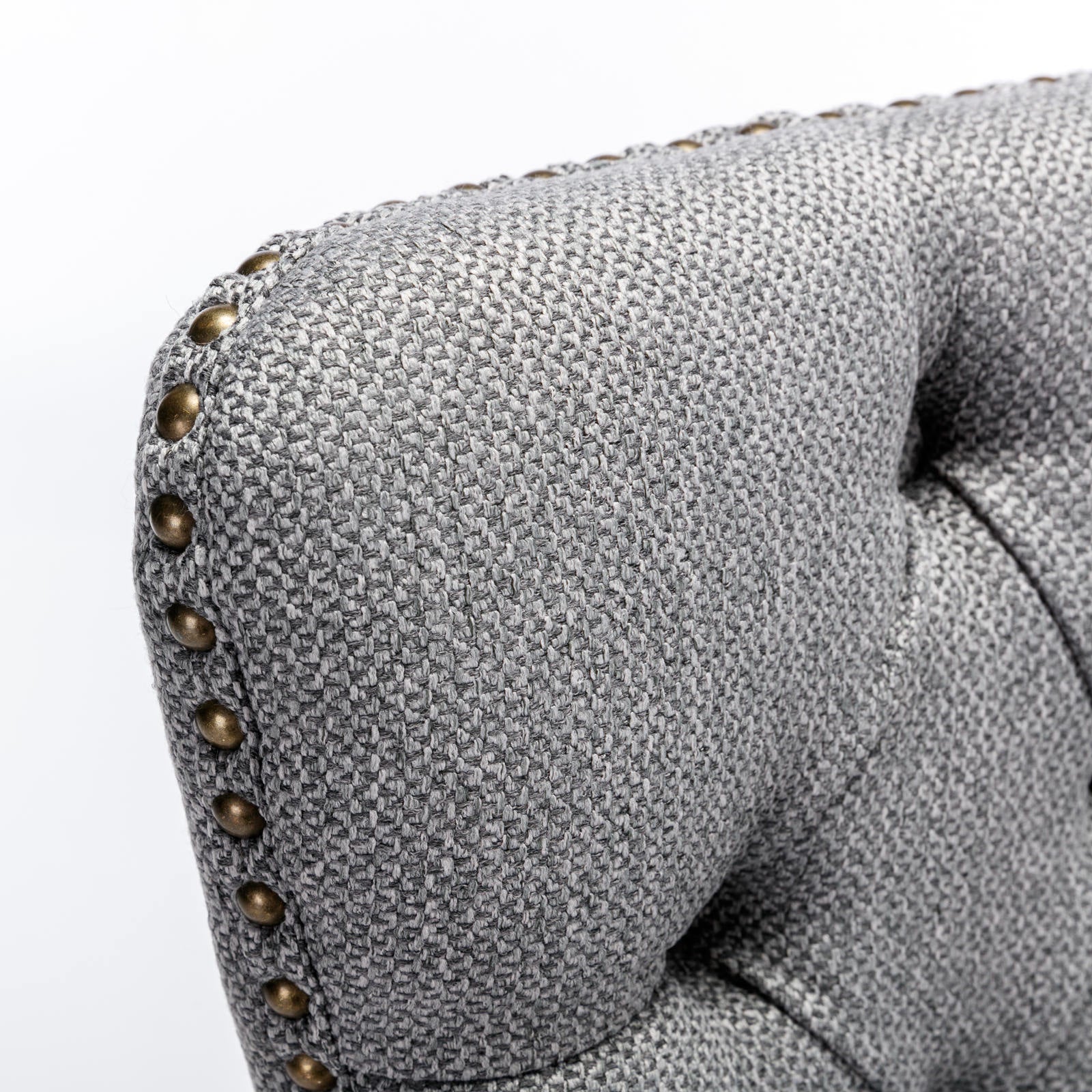 High-end Tufted Upholstered Dining Chair in Set Gray - 2 Pieces
