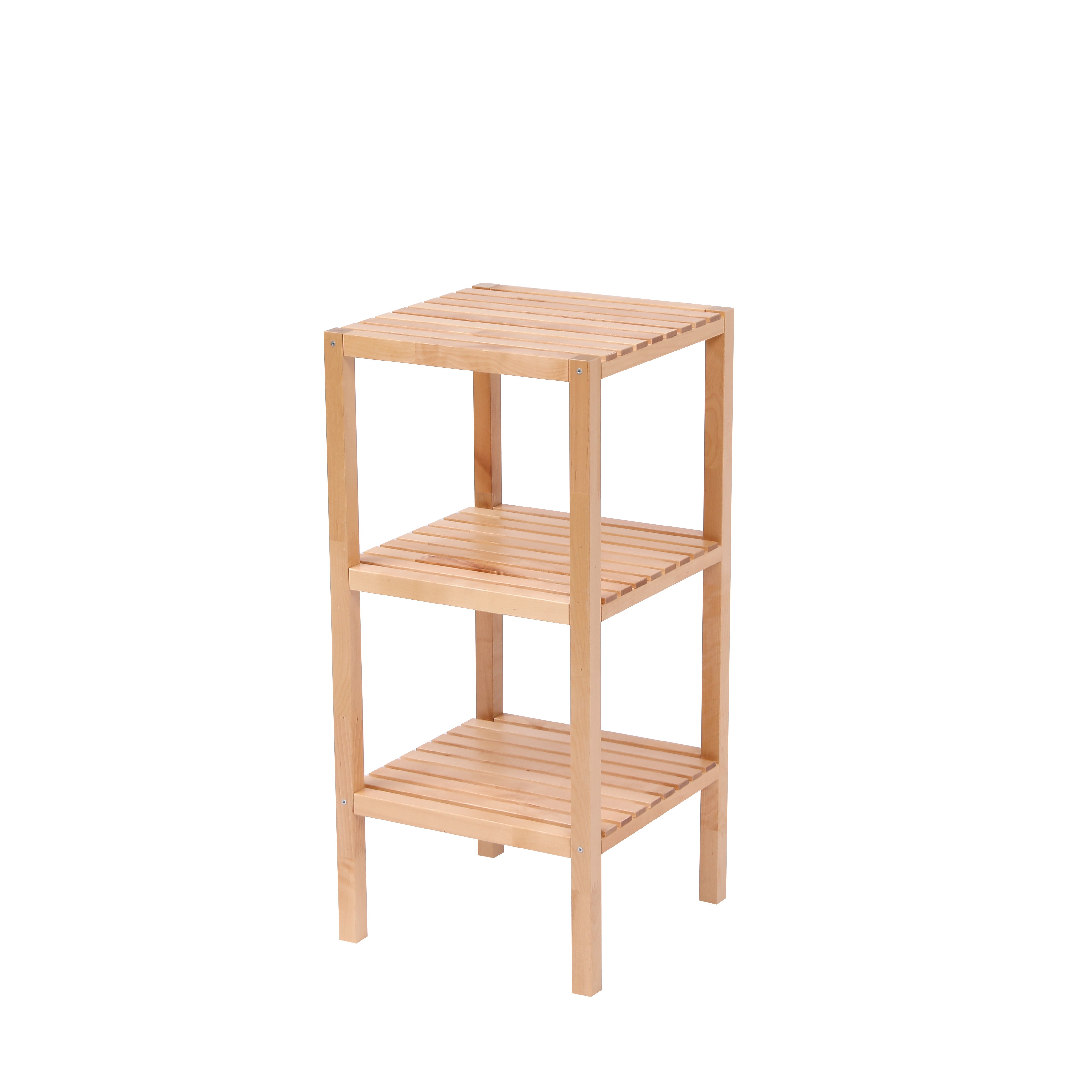 3-Tier Birch Bathroom Shelf, Multifunctional Storage Rack