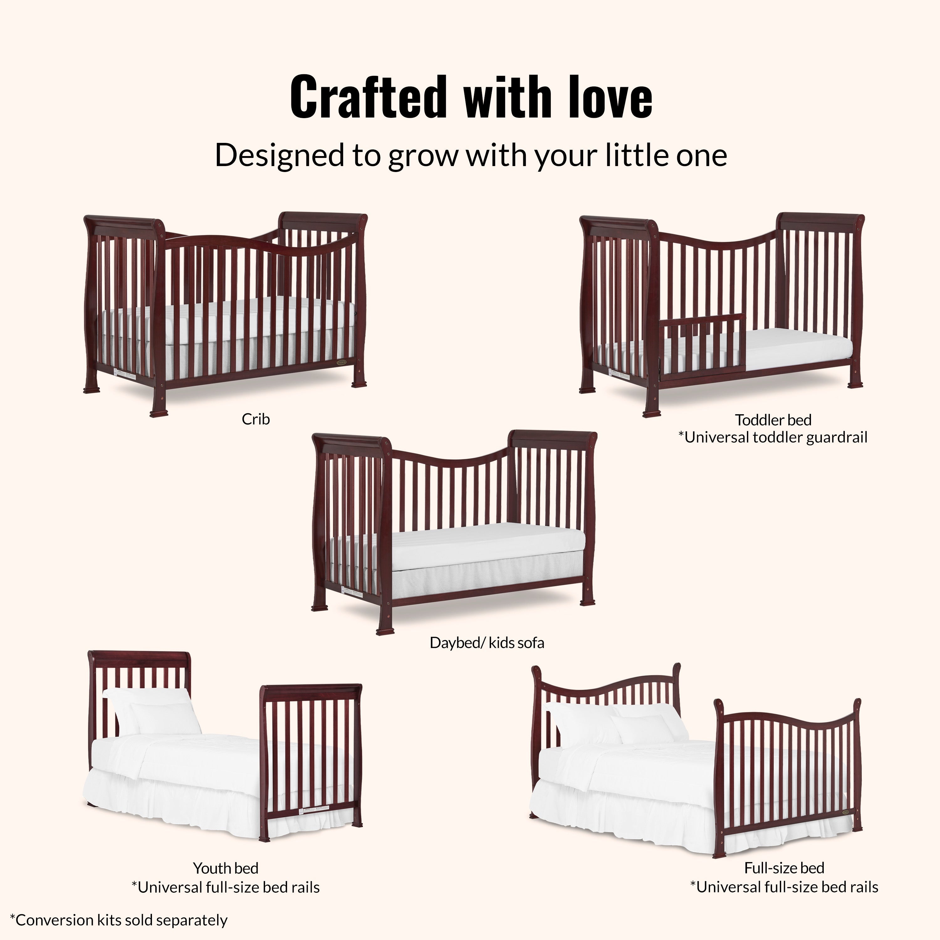 Dream On Me Violet 7-in-1 Convertible Crib