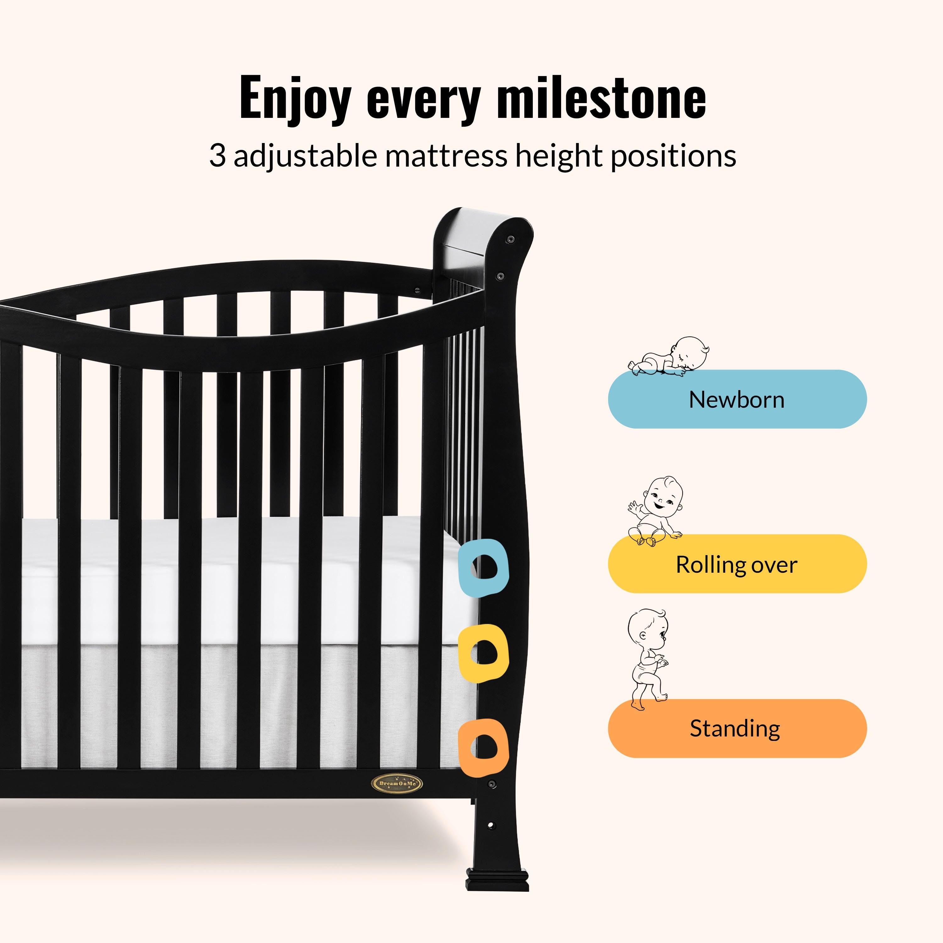 Dream On Me Violet 7-in-1 Convertible Crib