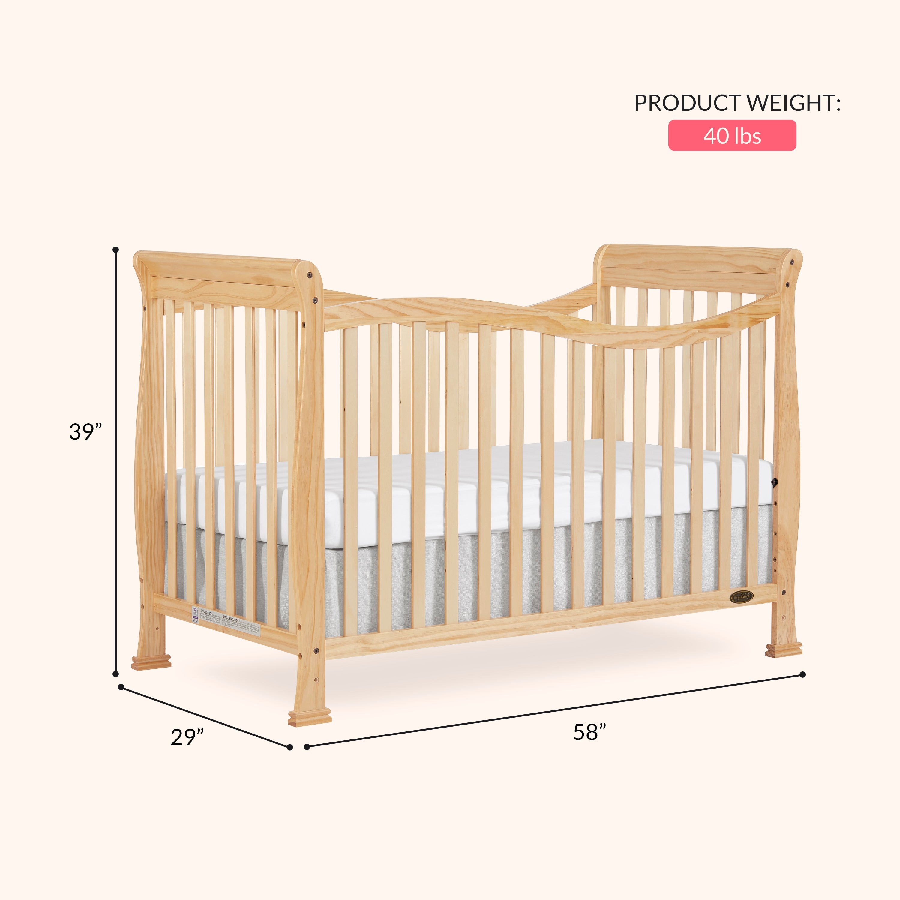 Dream On Me Violet 7-in-1 Convertible Crib