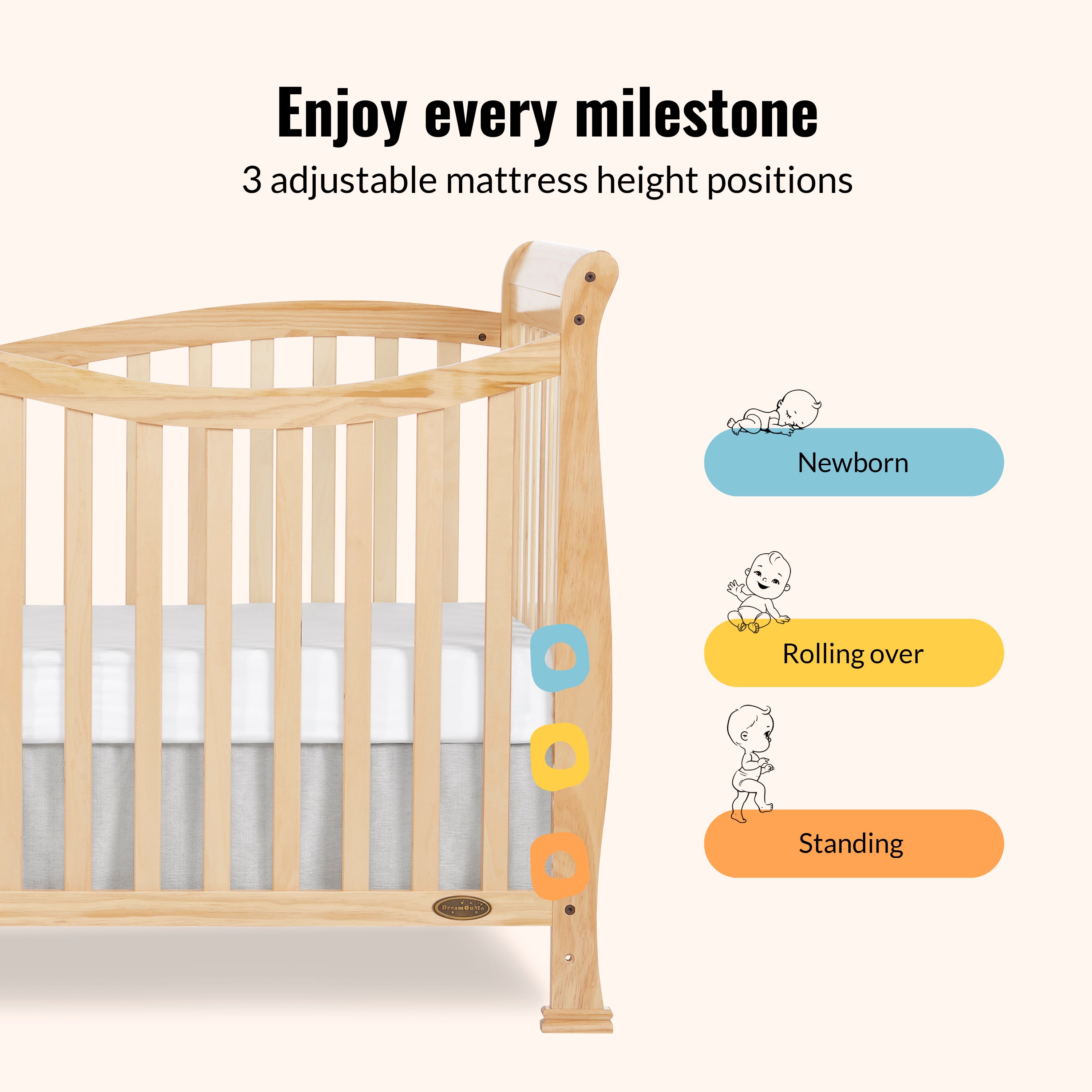 Dream On Me Violet 7-in-1 Convertible Crib