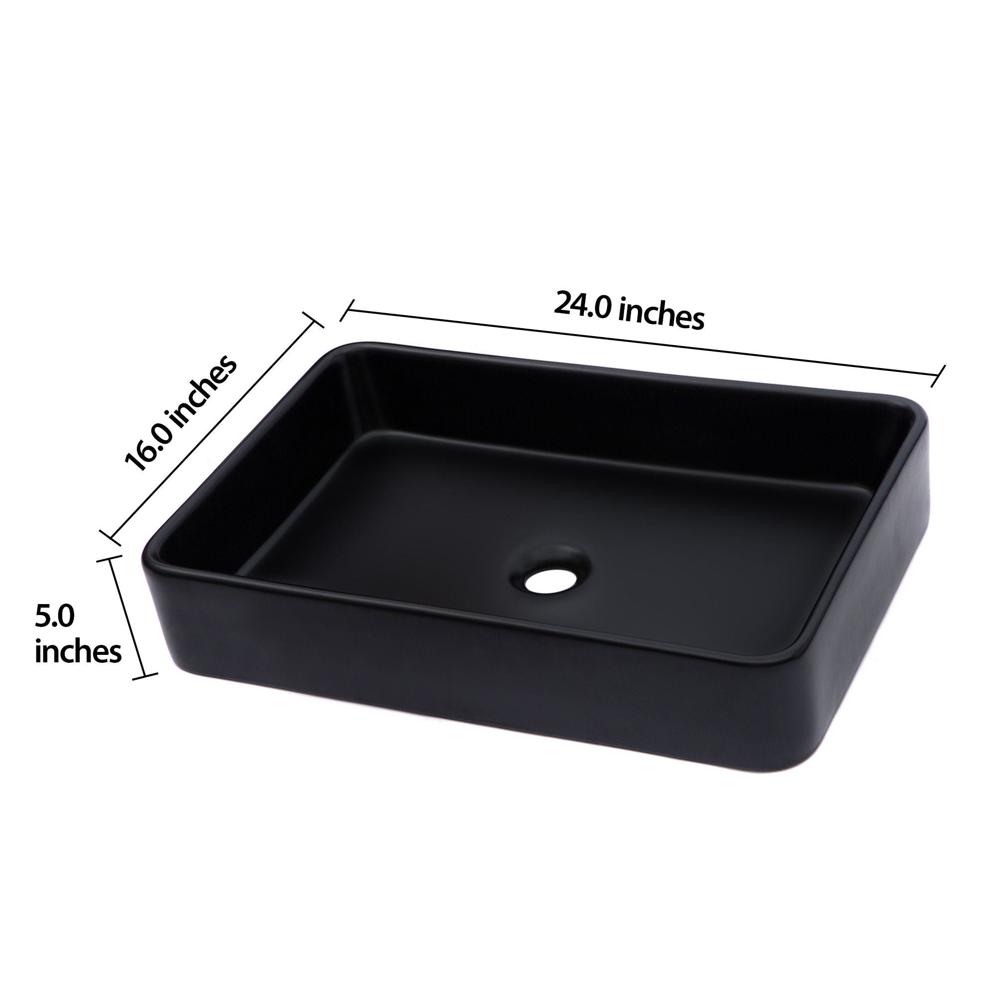 European Design Ceramic Rectangular Vessel Bathroom Sink by Couch