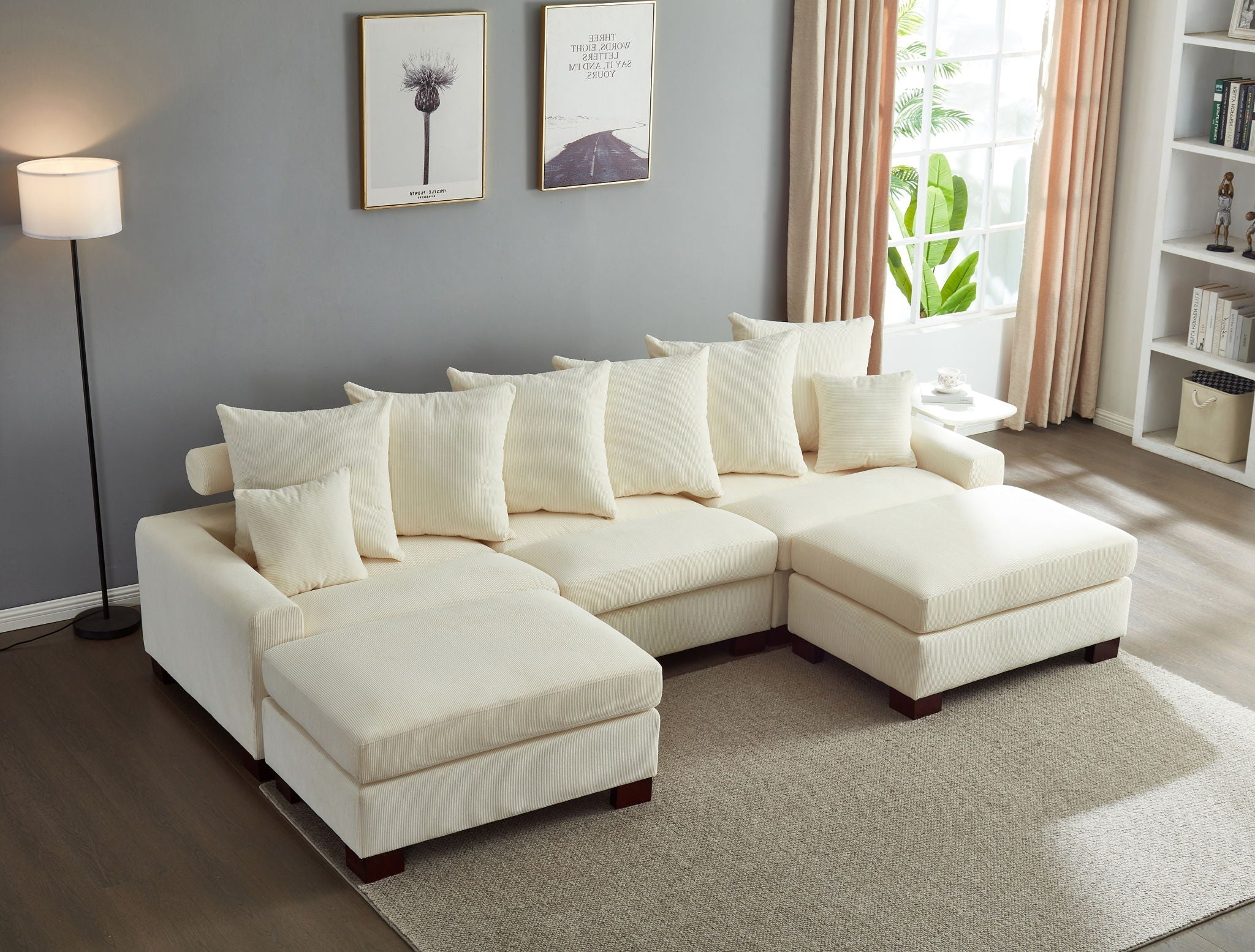 5 Seater Oversized Convertible L & U Shaped Couch