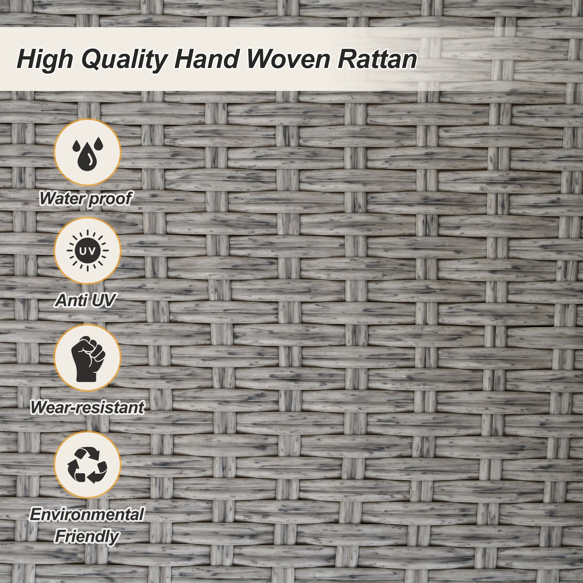 2-Person Rattan Woven Swing Chair, Gray Wicker And Cushion