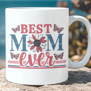 Best Mom Ever Mug, Floral Butterfly White Mug Accent Mug, Mother's Day Gift, Gift for Mom, Gift for Wife 682132