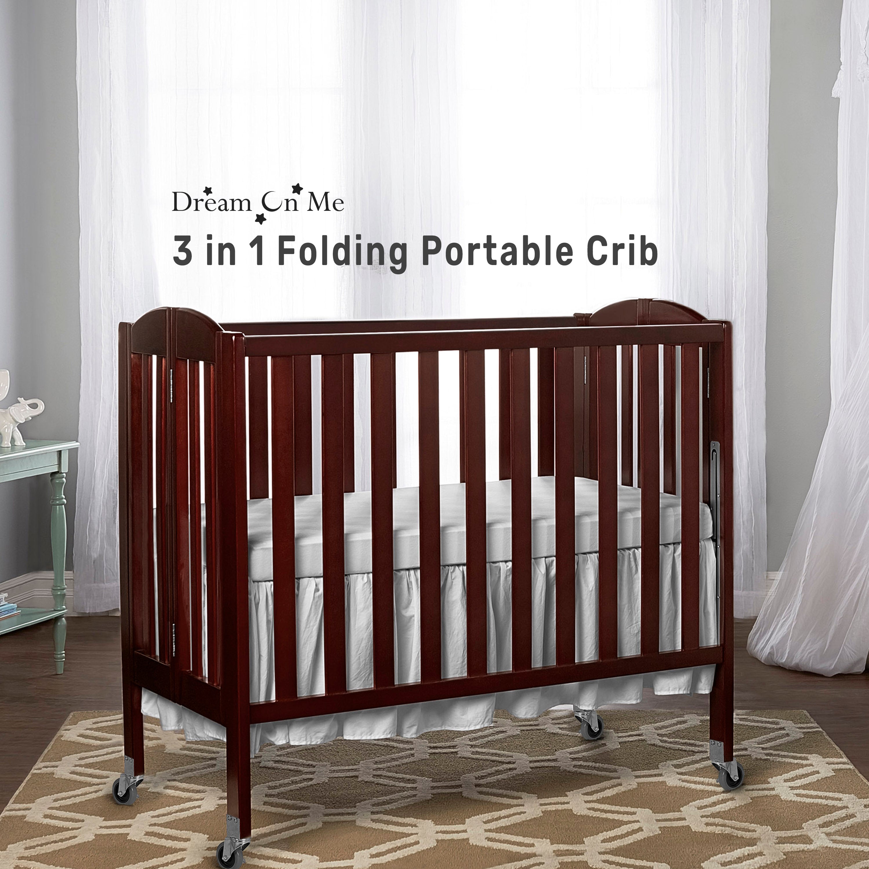 Dream On Me 3-in-1 Folding Portable Crib