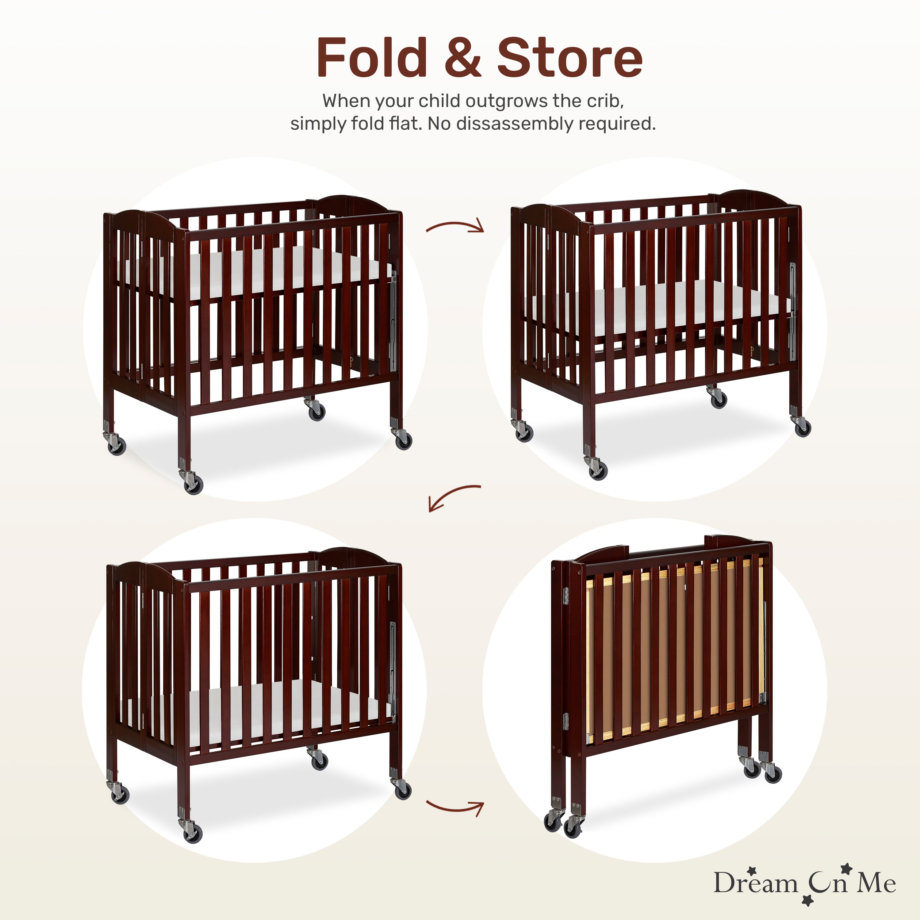 Dream On Me 3-in-1 Folding Portable Crib