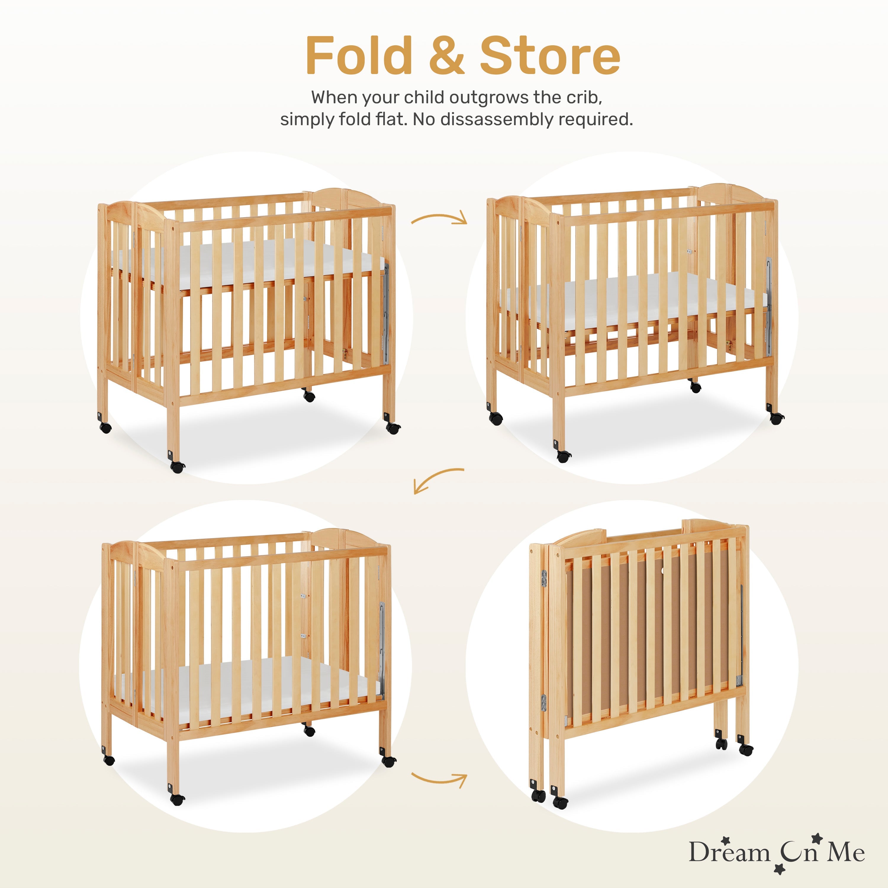 Dream On Me 3-in-1 Portable Folding Crib