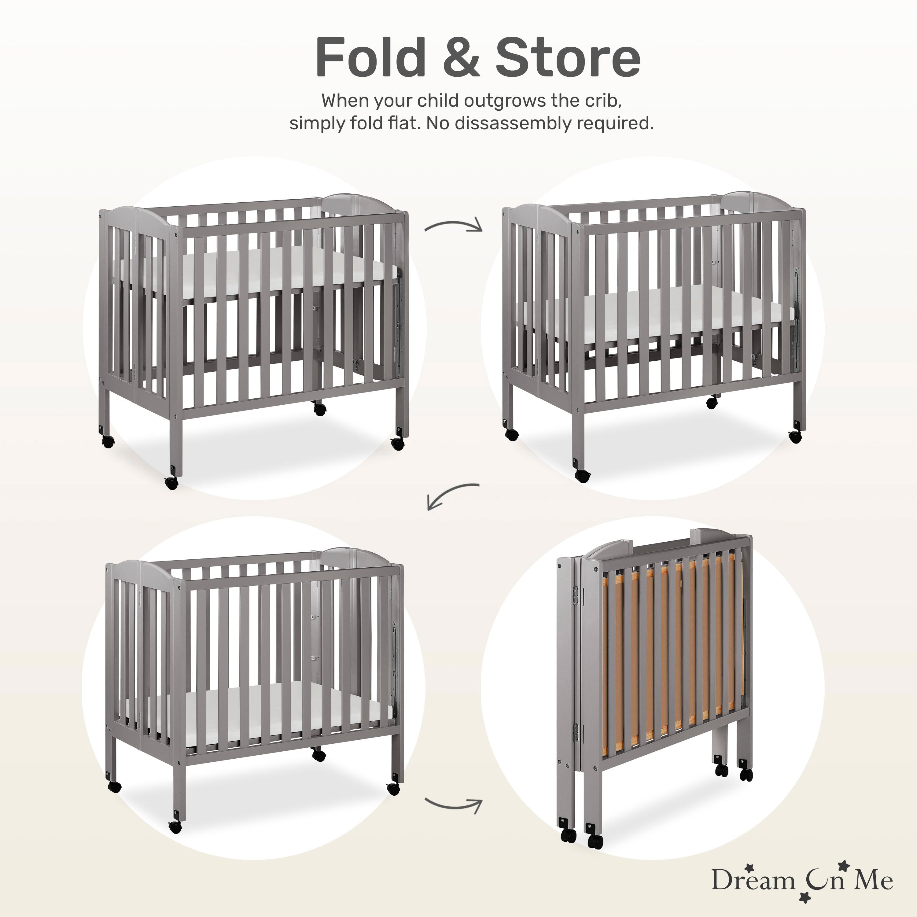 Dream On Me 3-in-1 Portable Folding Crib