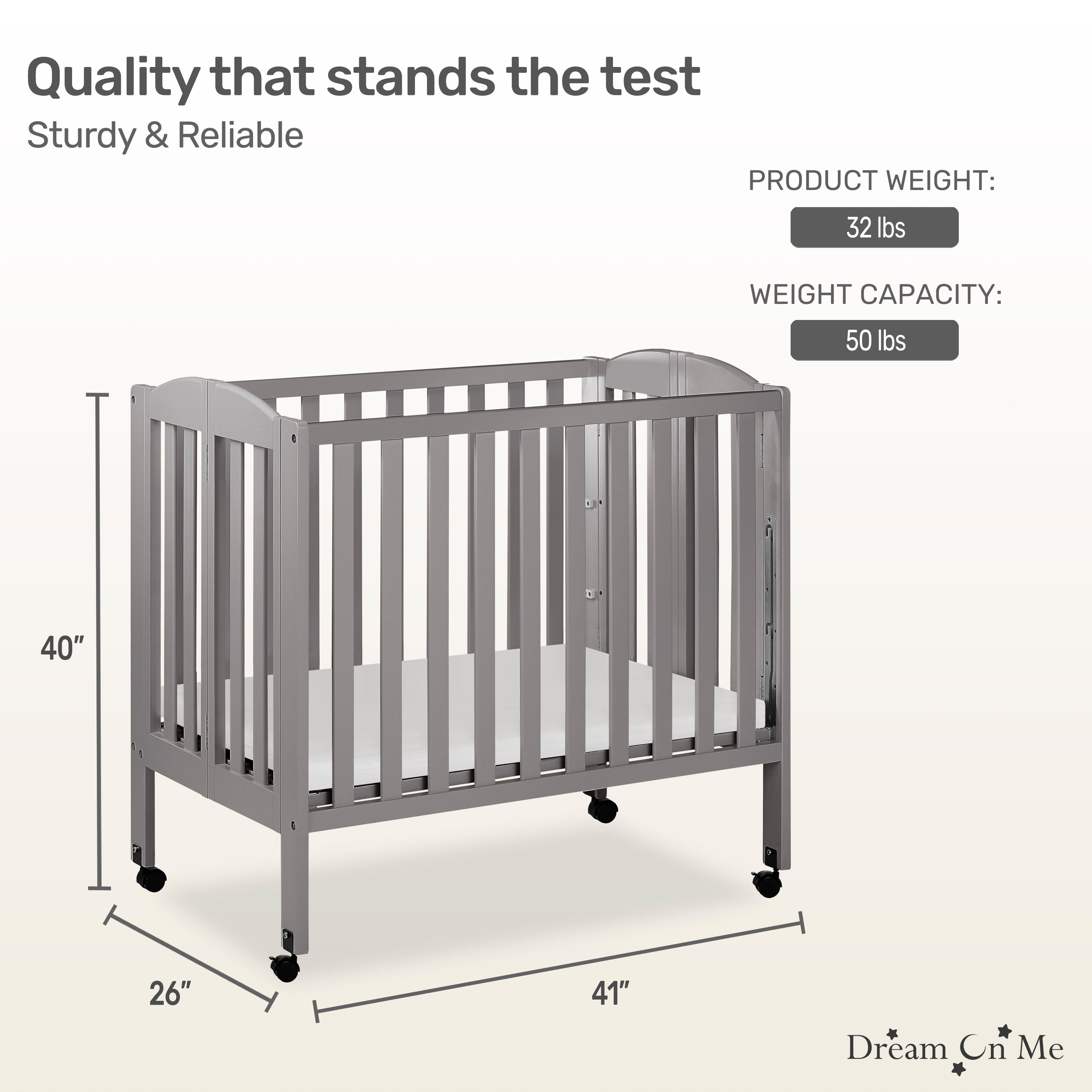 Dream On Me 3-in-1 Portable Folding Crib