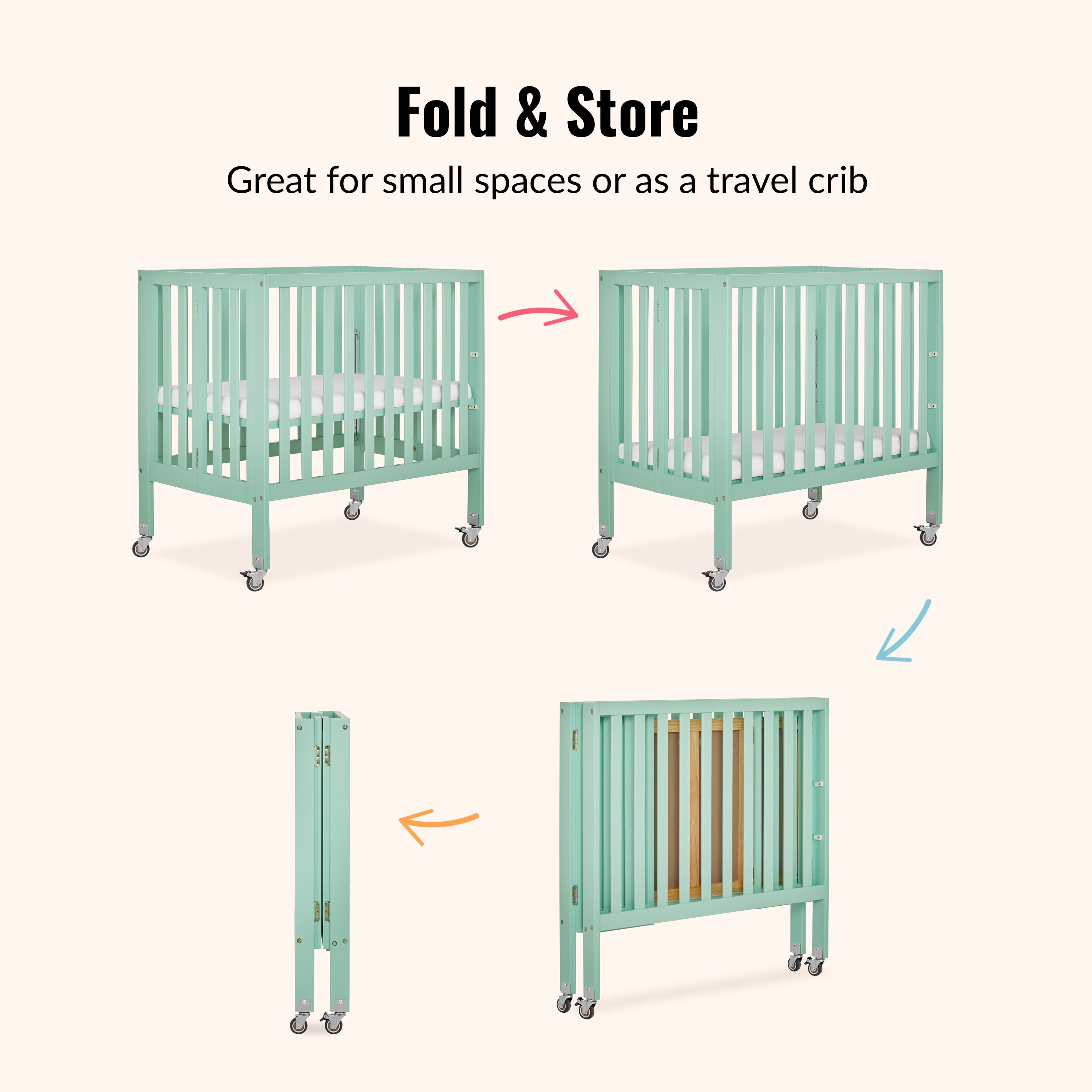 Dream On Me Jett Non Full Size Folding Crib