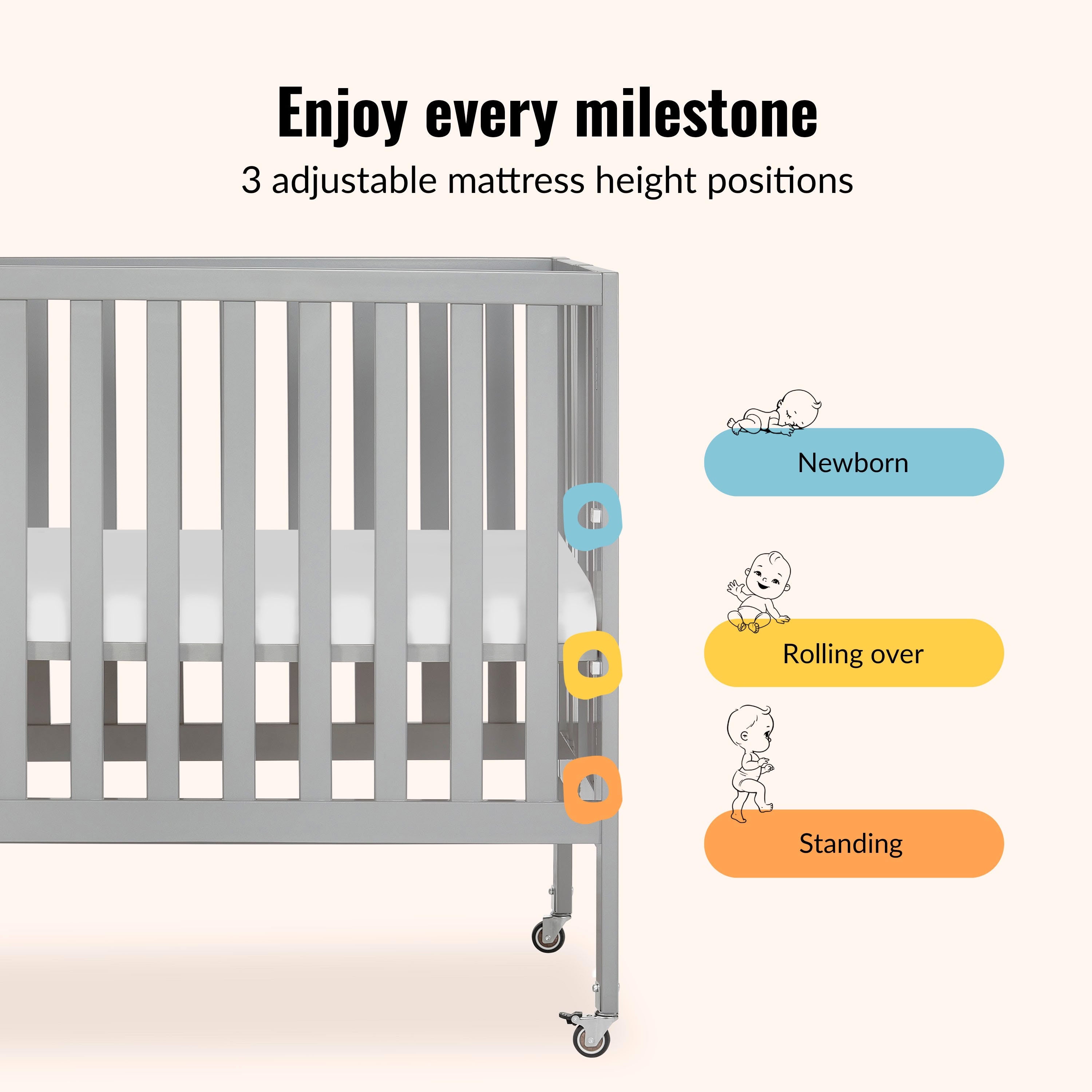 Dream On Me Jett Non Full Size Folding Crib