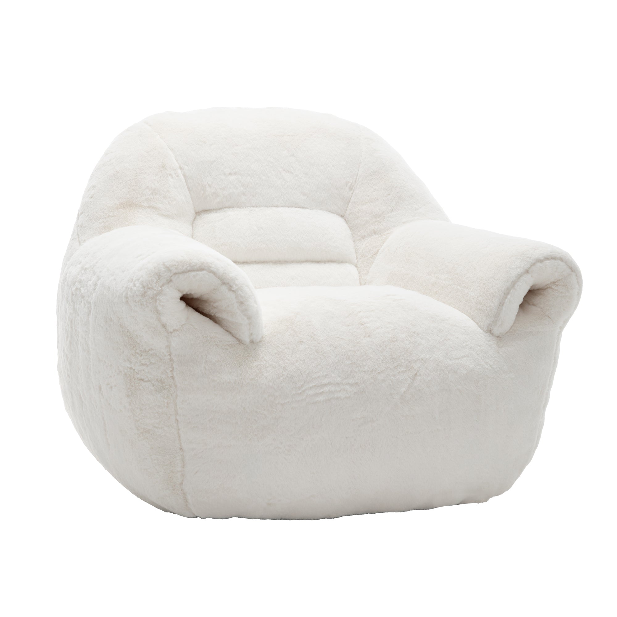 Bean Bag Chair, Comfy Bean Bag Sofa with Back Support - White