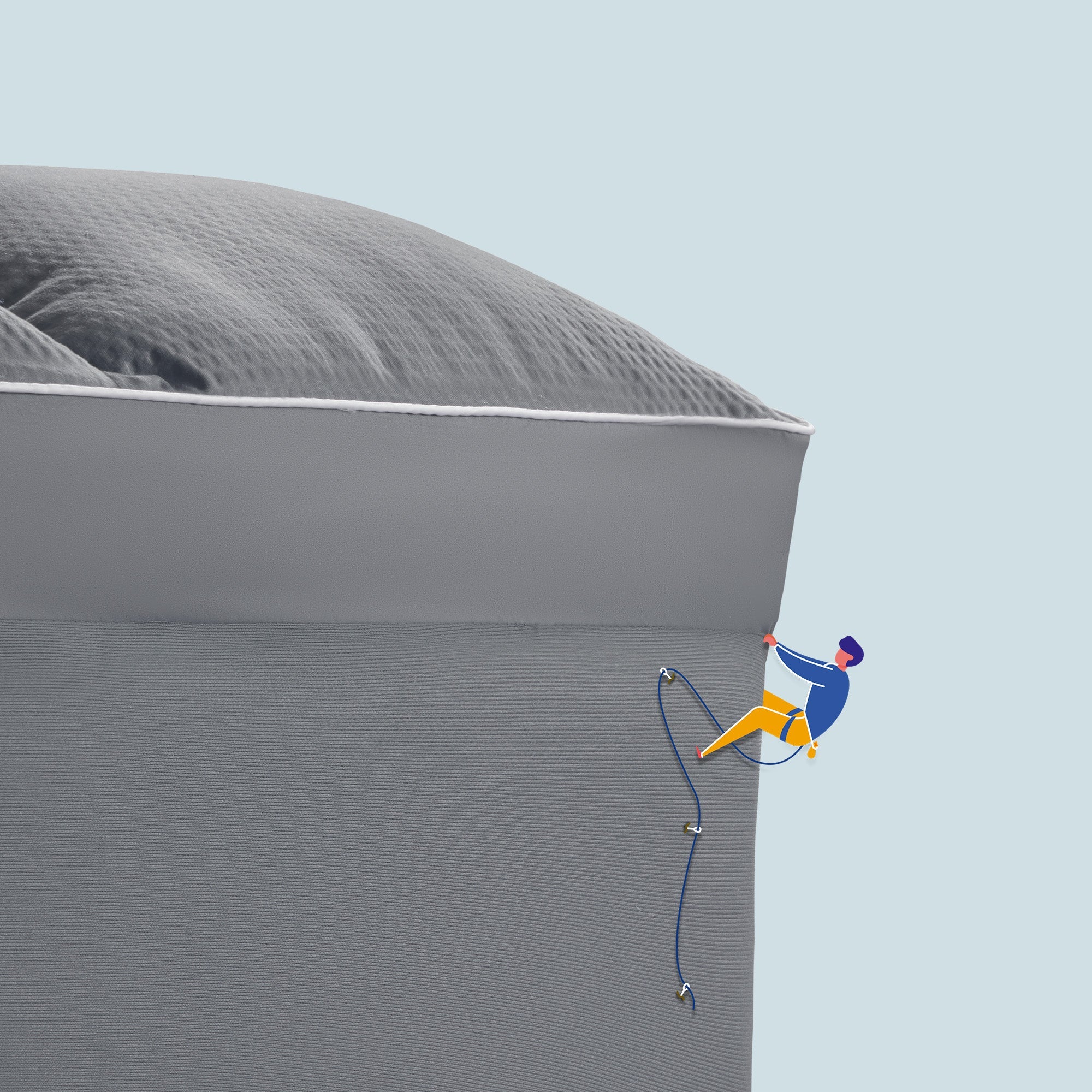 Extra Fluffy Mattress Pad Deep Pockets - Grey