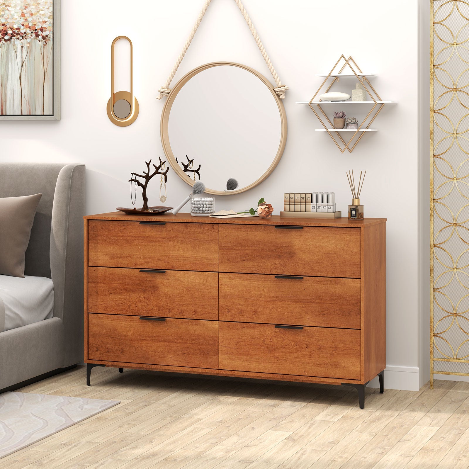 6-Drawer Dresser with Interlock System - Cherry