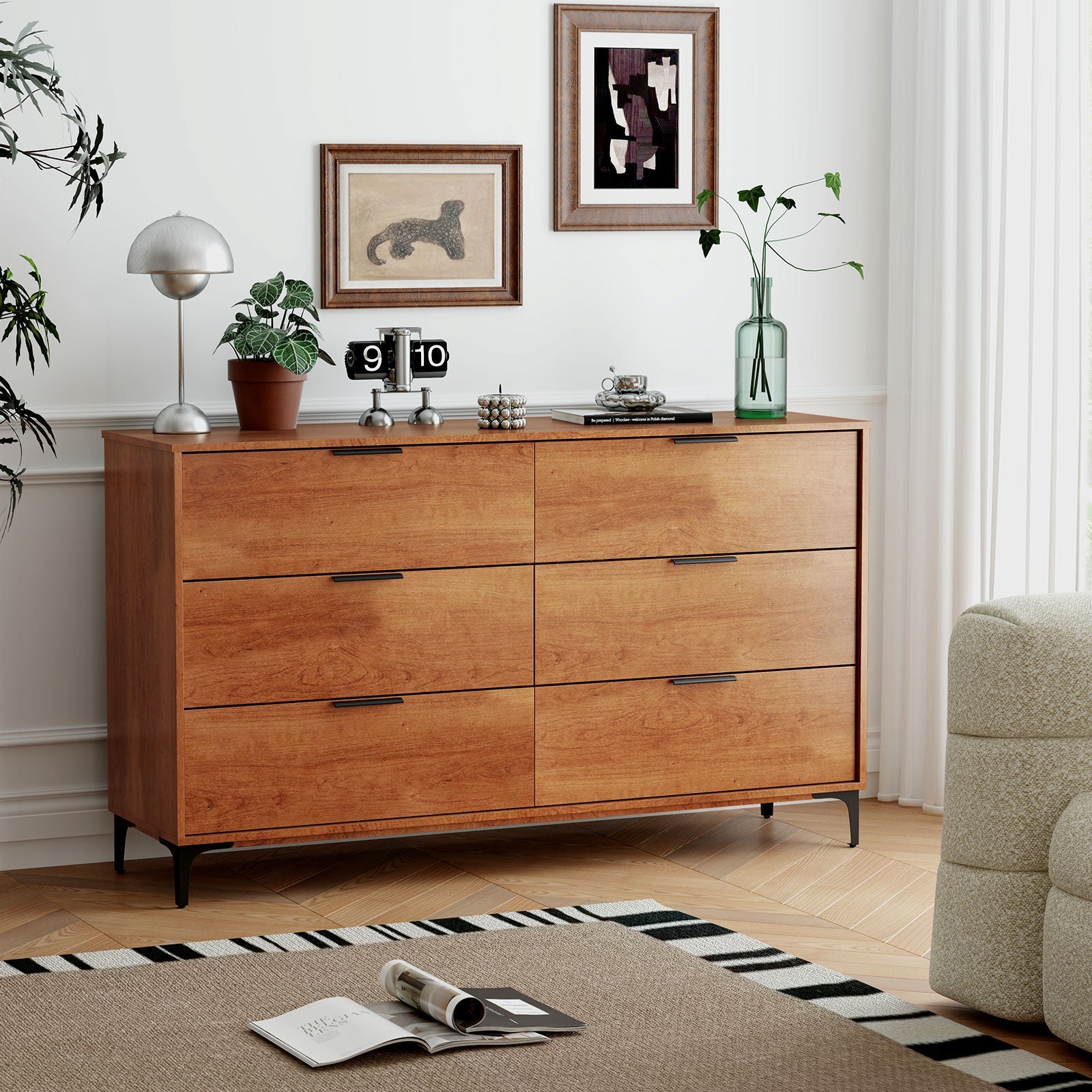 6-Drawer Dresser with Interlock System - Cherry