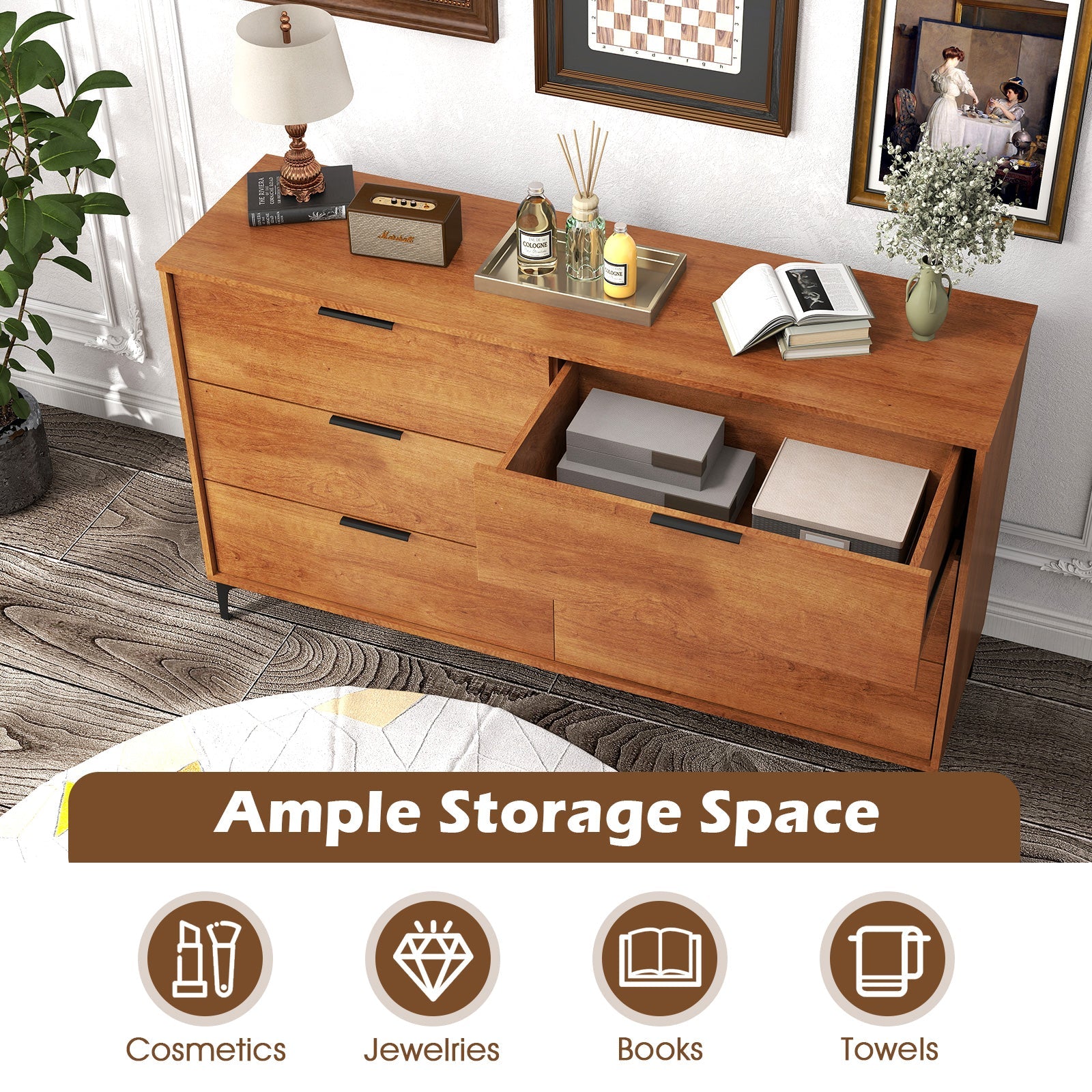 6-Drawer Dresser with Interlock System - Cherry