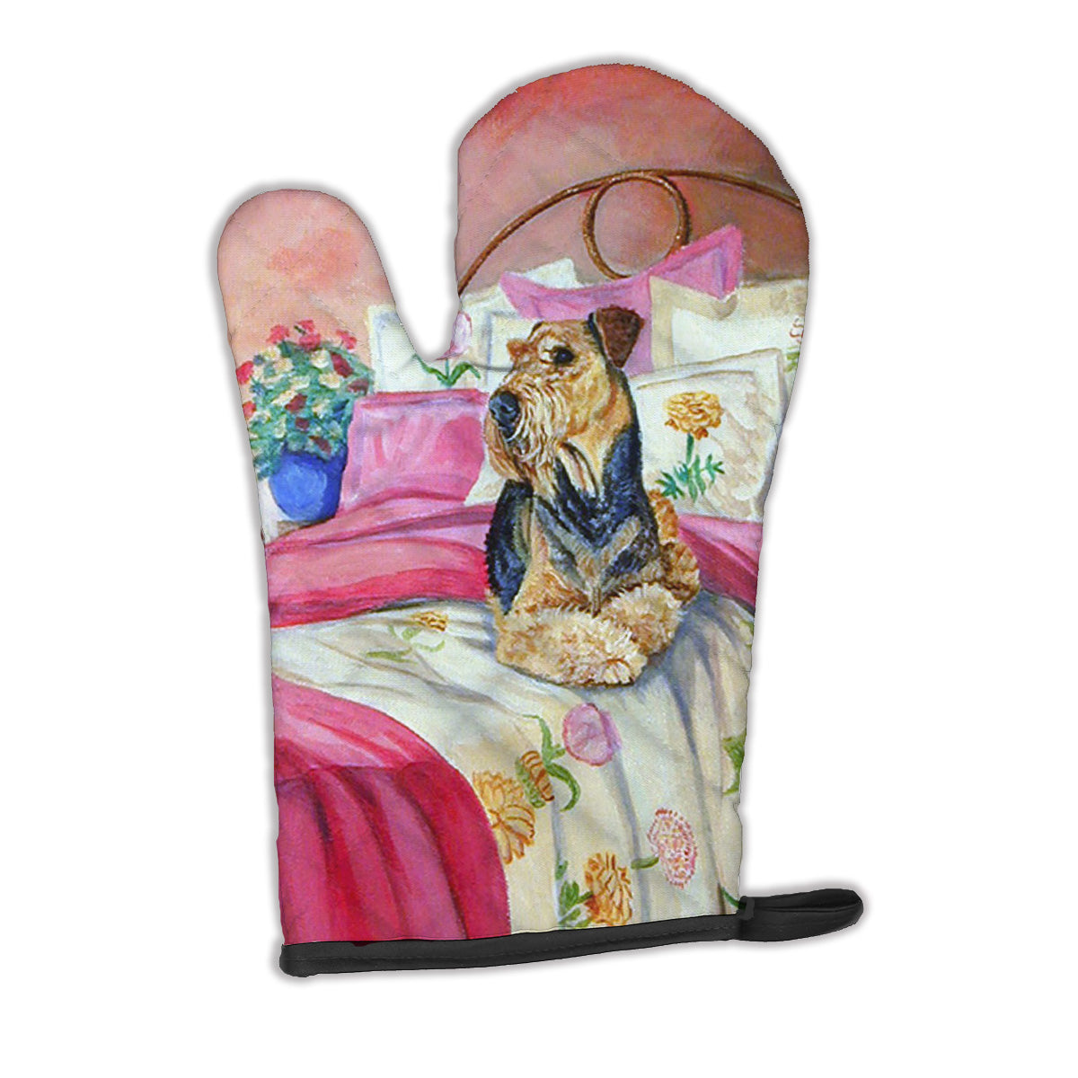 Airedale Waiting on Mom - Oven Mitt