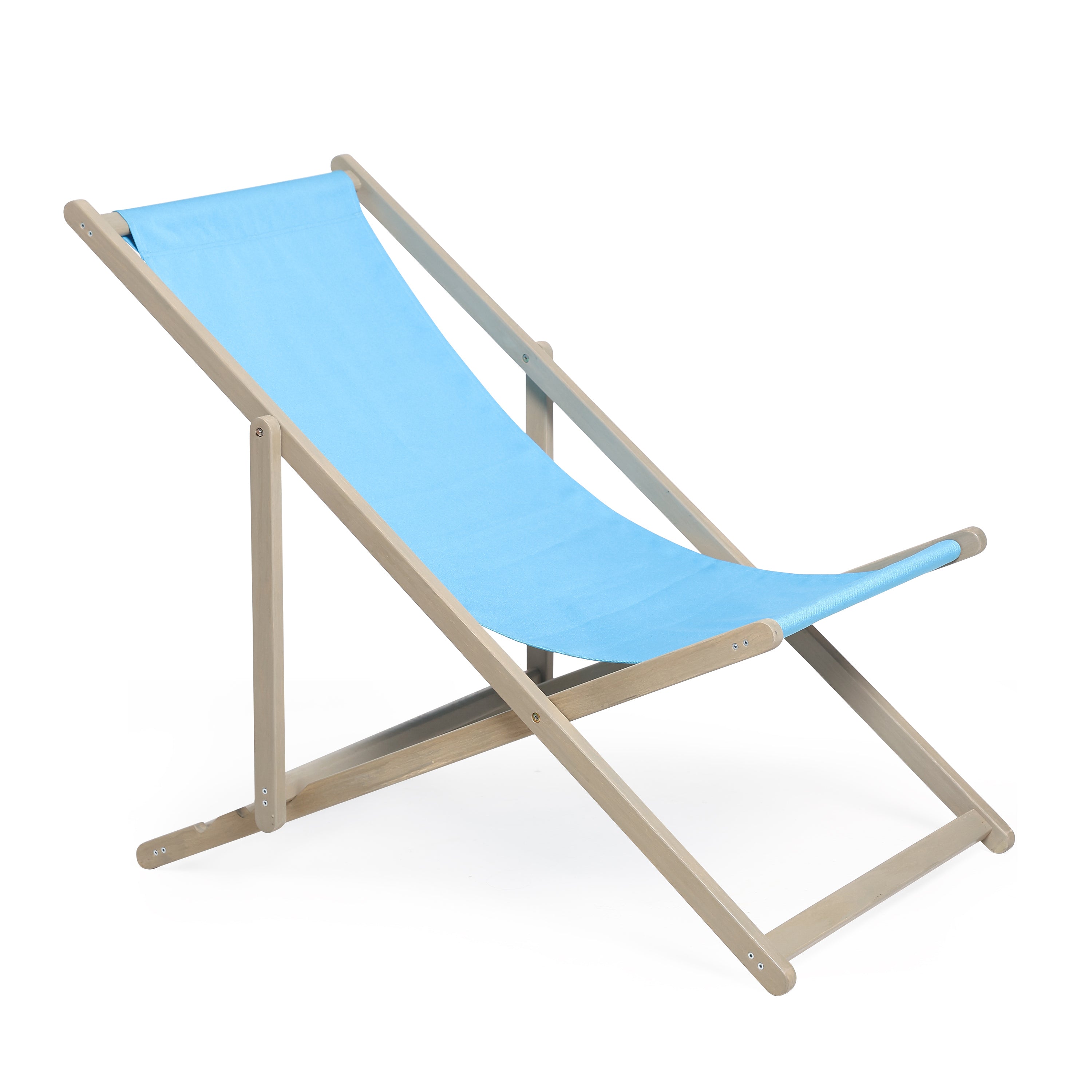 Beach Sling Patio Chair, Set of 2, Wooden Folding Outdoor Chairs