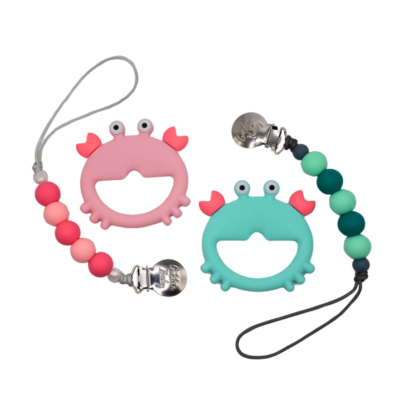 Crab Teether Set- Pink