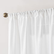 Non-See-Through Thermal Insulated White Sheer Curtains 2 Panels Set Light Filtering Window Drapes with Rod Pocket
