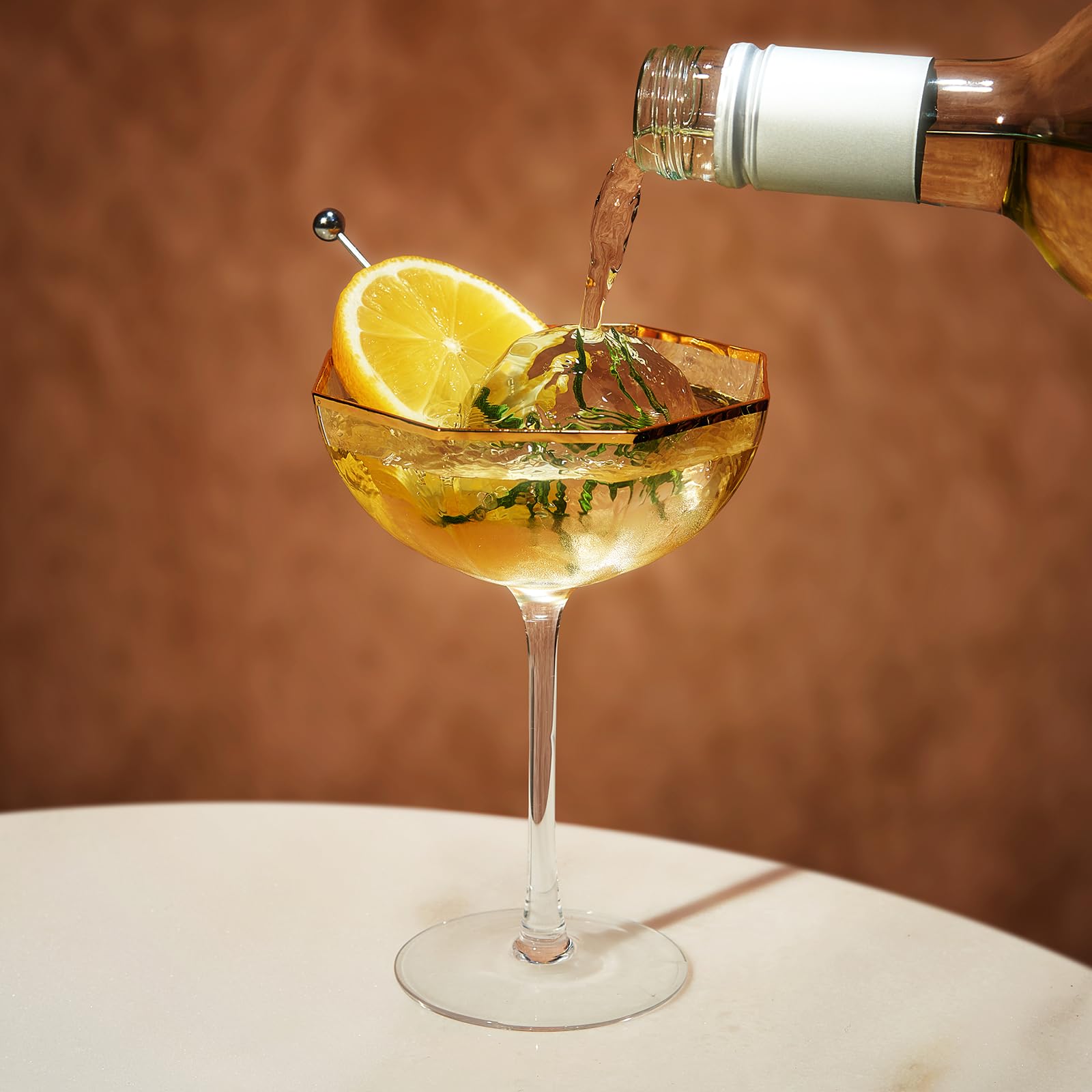 Khen Vintage Champagne Cocktail Glasses - Set of 4