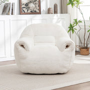 Bean Bag Chair, Comfy Bean Bag Sofa with Back Support - White