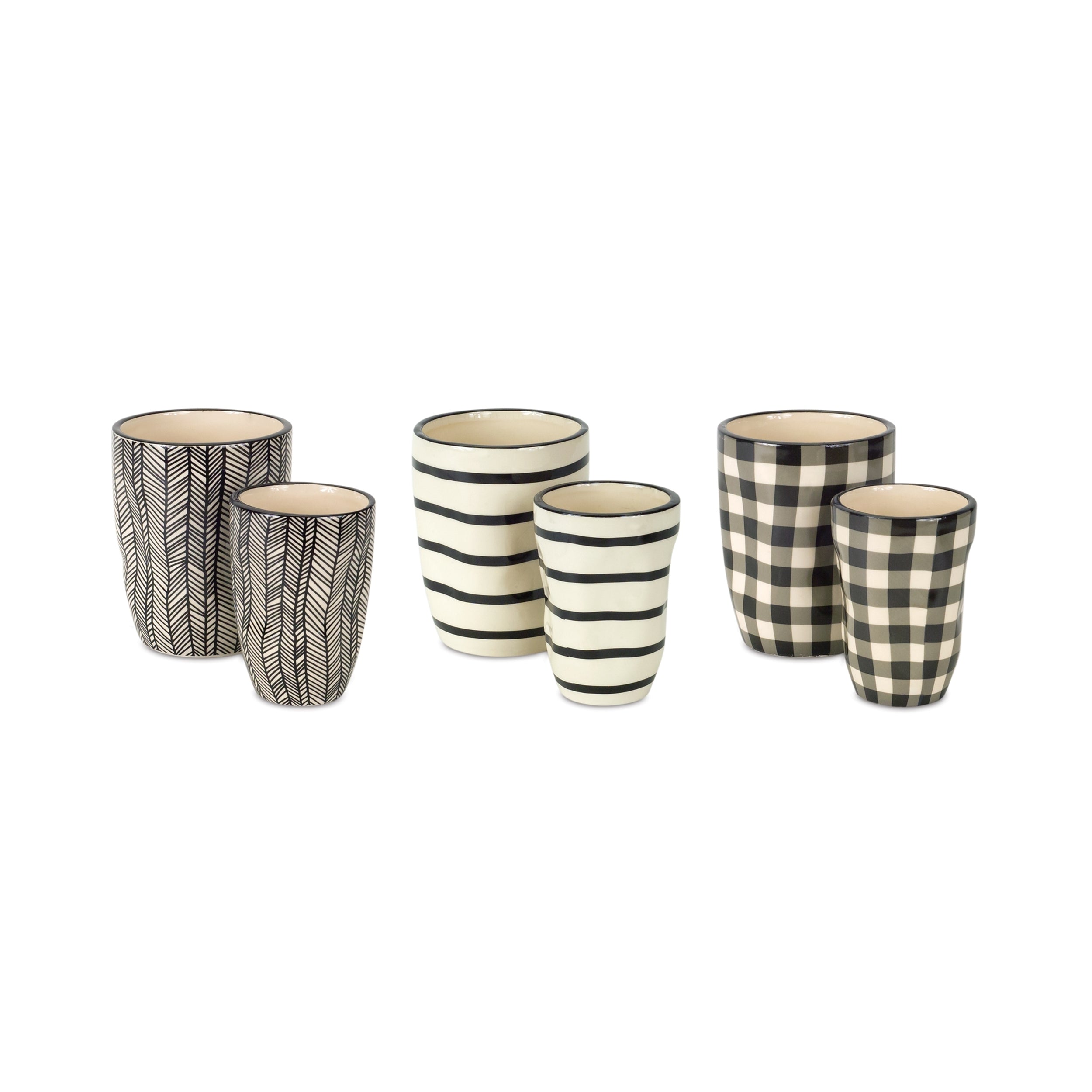 Wavy Patterned Planter or Vase (Set of 6)