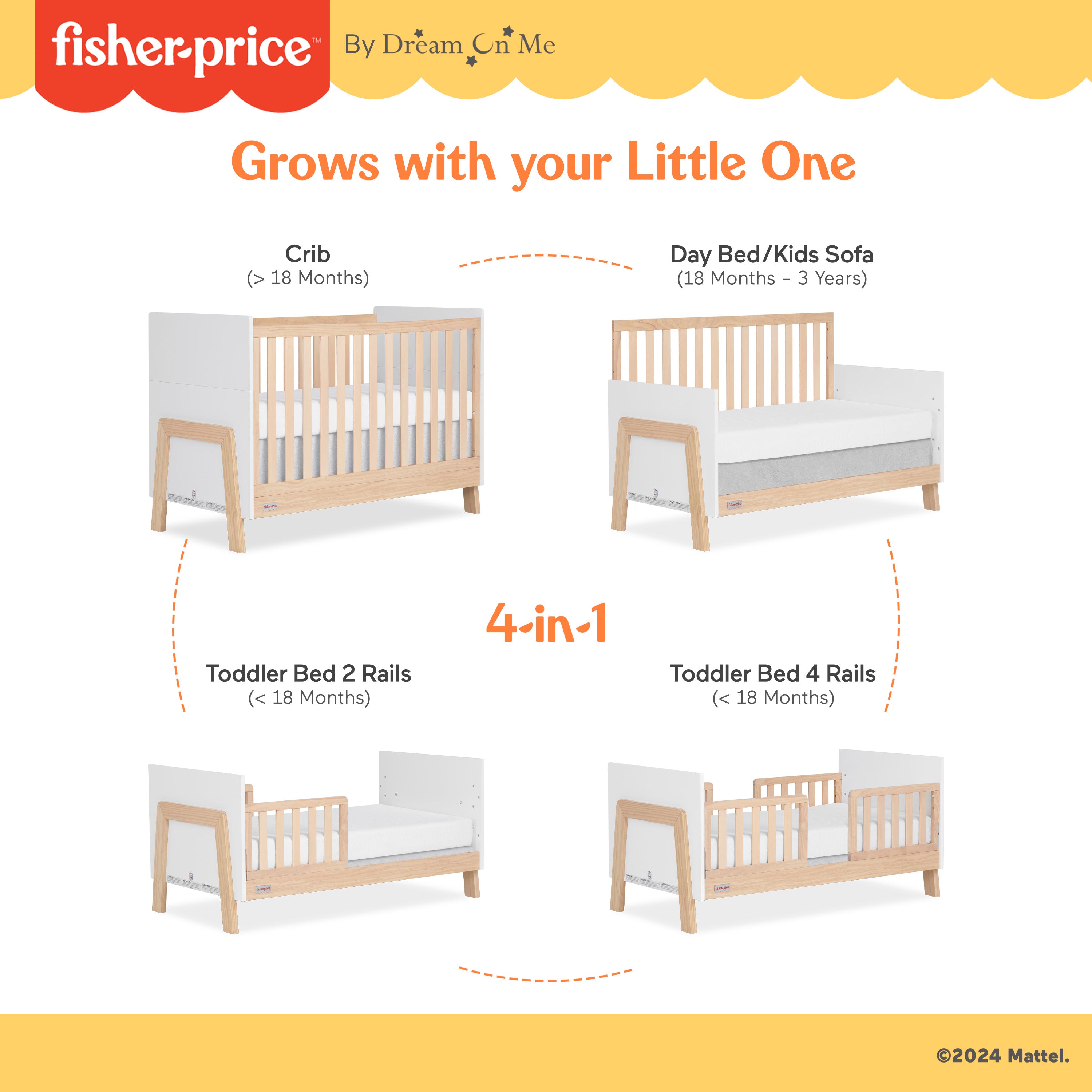 Fisher-Price Iris 5-in-1 Convertible Crib by Dream On Me